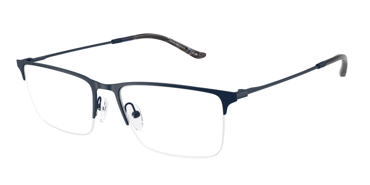 Emporio Armani EA1171 Rectangle Eyeglasses  3018-Matte Blue 57-145-18 - Color Map Blue