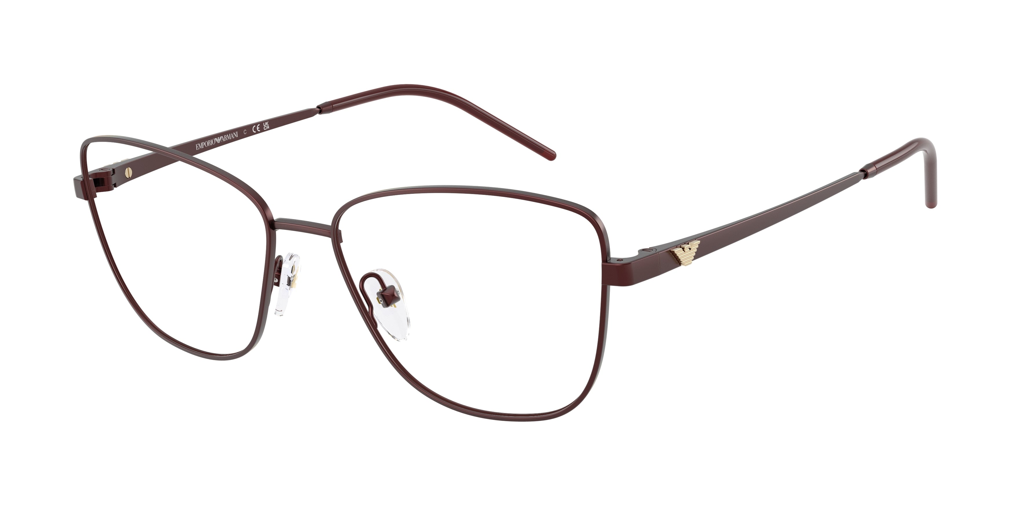 Emporio Armani EA1172 Irregular Eyeglasses  3401-Matte Bordeaux 55-140-16 - Color Map Red
