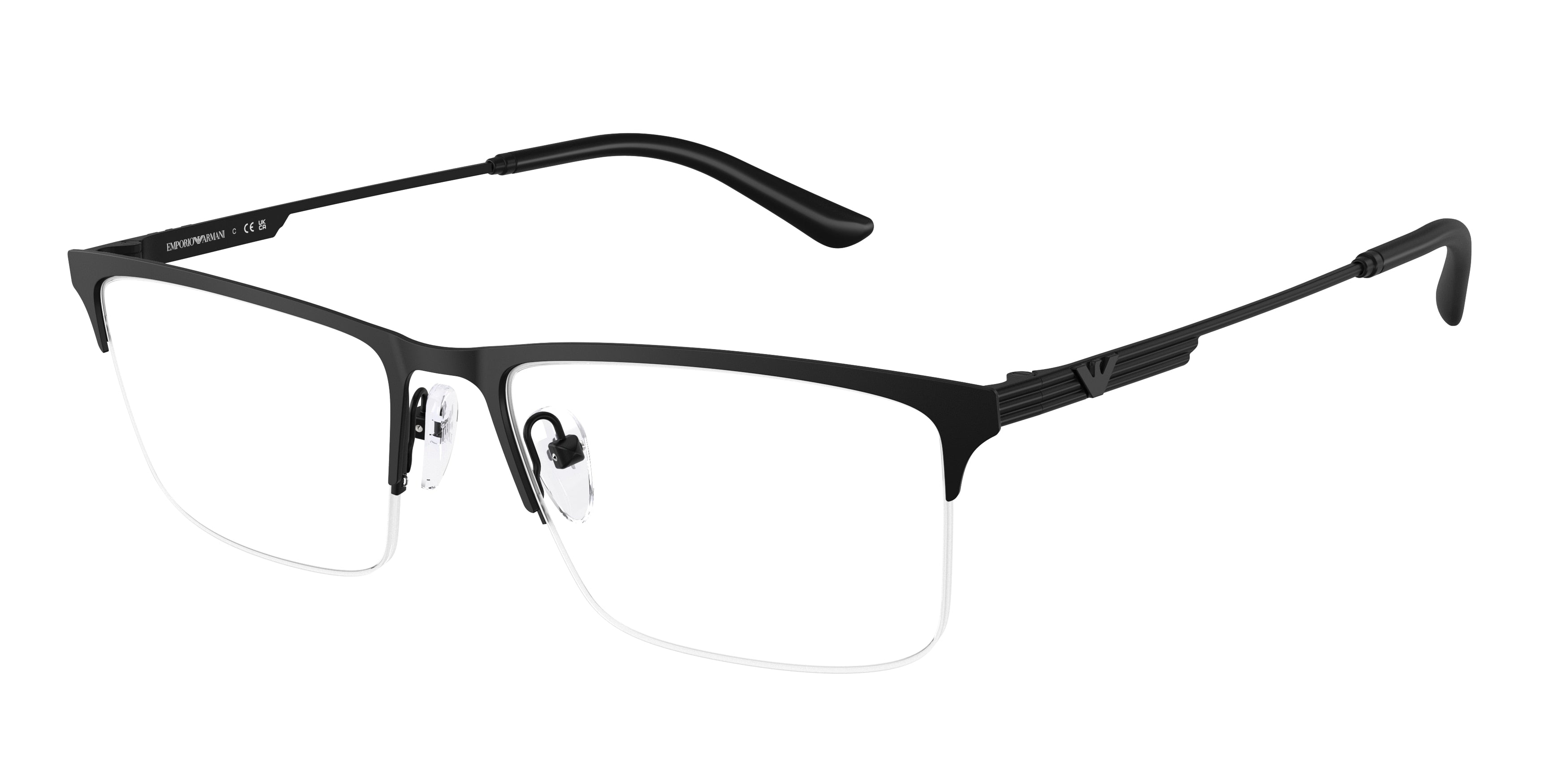 Emporio Armani EA1177 Rectangle Eyeglasses  3001-Matte Black 57-145-18 - Color Map Black