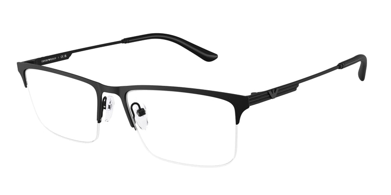 Emporio Armani EA1177 Rectangle Eyeglasses  3001-Matte Black 57-145-18 - Color Map Black