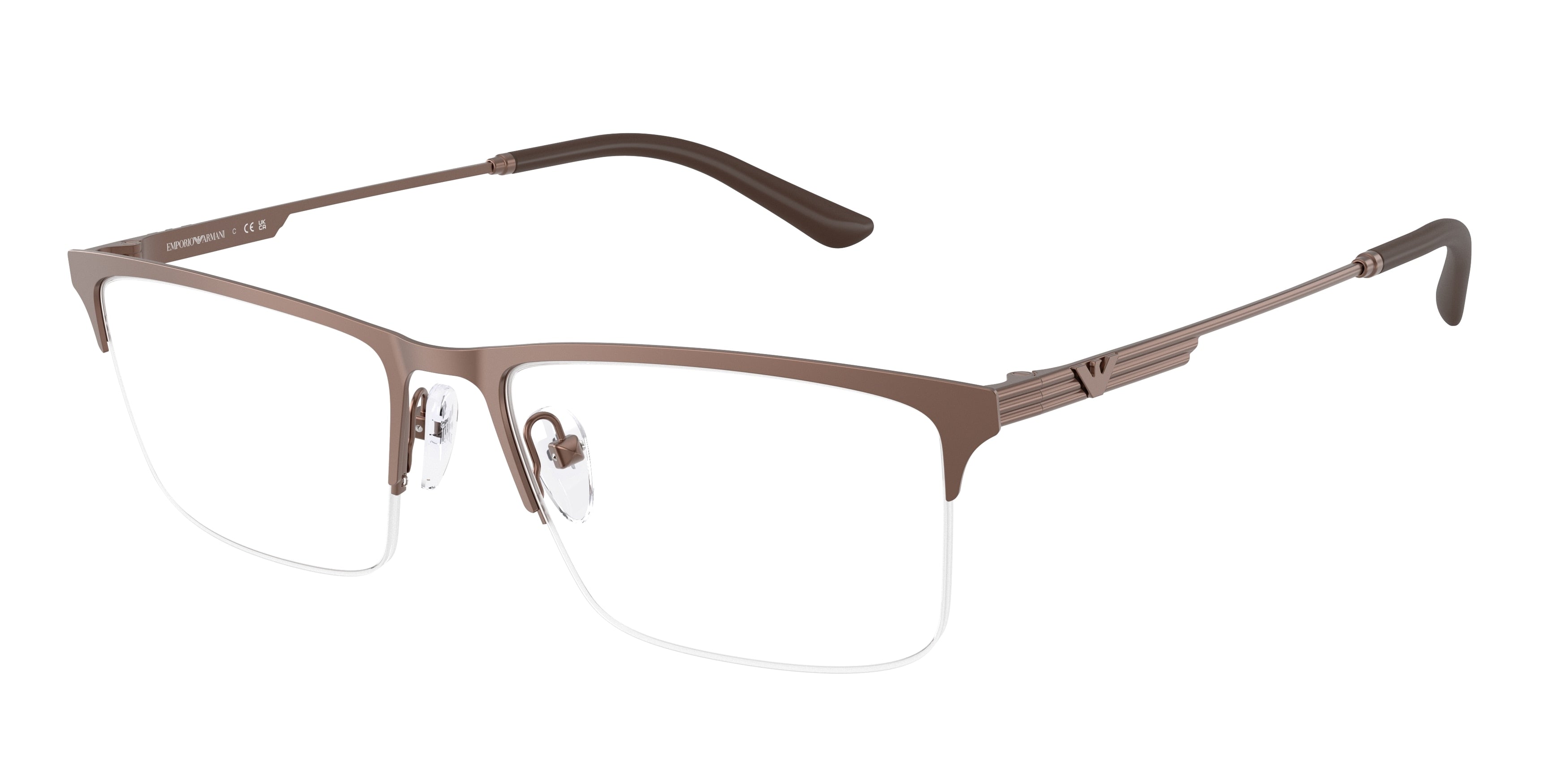 Emporio Armani EA1177 Rectangle Eyeglasses  3006-Matte Bronze 57-145-18 - Color Map Copper