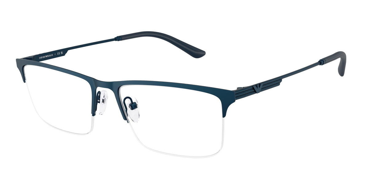 Emporio Armani EA1177 Rectangle Eyeglasses  3424-Metal Blue 57-145-18 - Color Map Blue