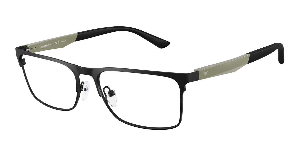 Emporio Armani EA1183 Rectangle Eyeglasses  3433-Matte Black 56-145-17 - Color Map Black