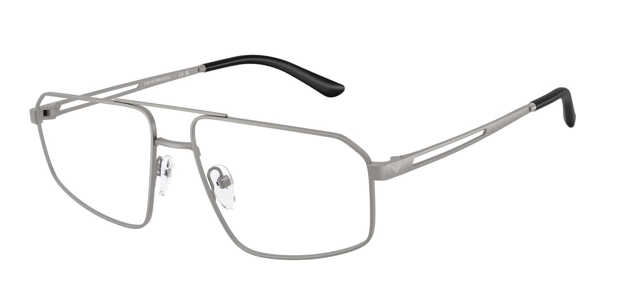 Emporio Armani EA1184 Pilot Eyeglasses  3032-Brushed Matte Gunmetal 58-145-16 - Color Map Grey