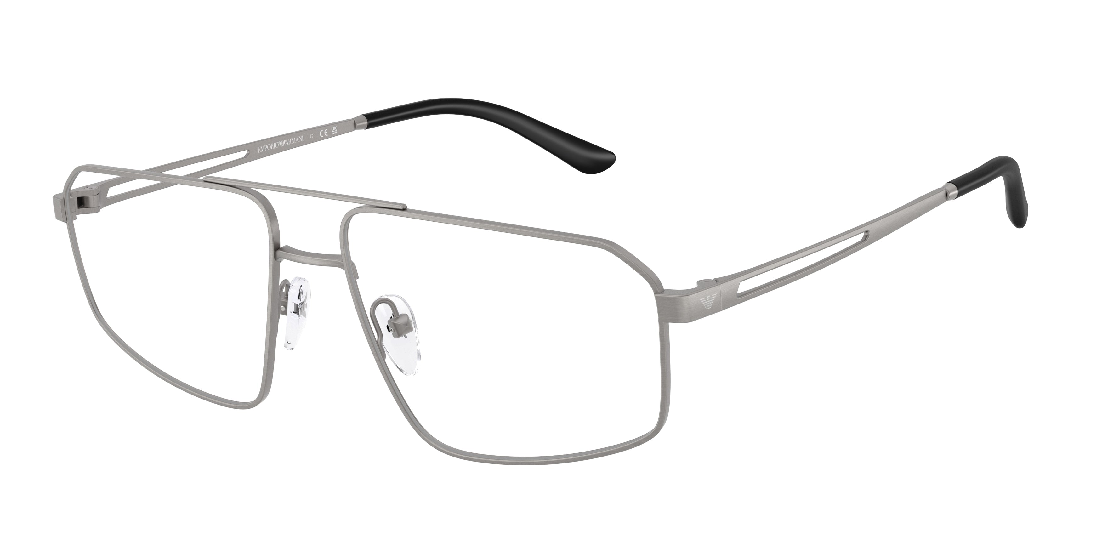Emporio Armani EA1184 Pilot Eyeglasses  3032-Brushed Matte Gunmetal 58-145-16 - Color Map Grey