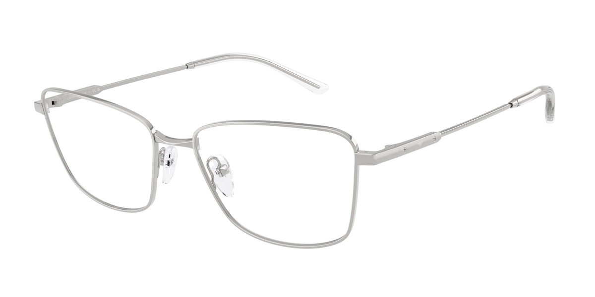 Emporio Armani EA1185B Irregular Eyeglasses  3015-Shiny Silver 56-140-17 - Color Map Silver