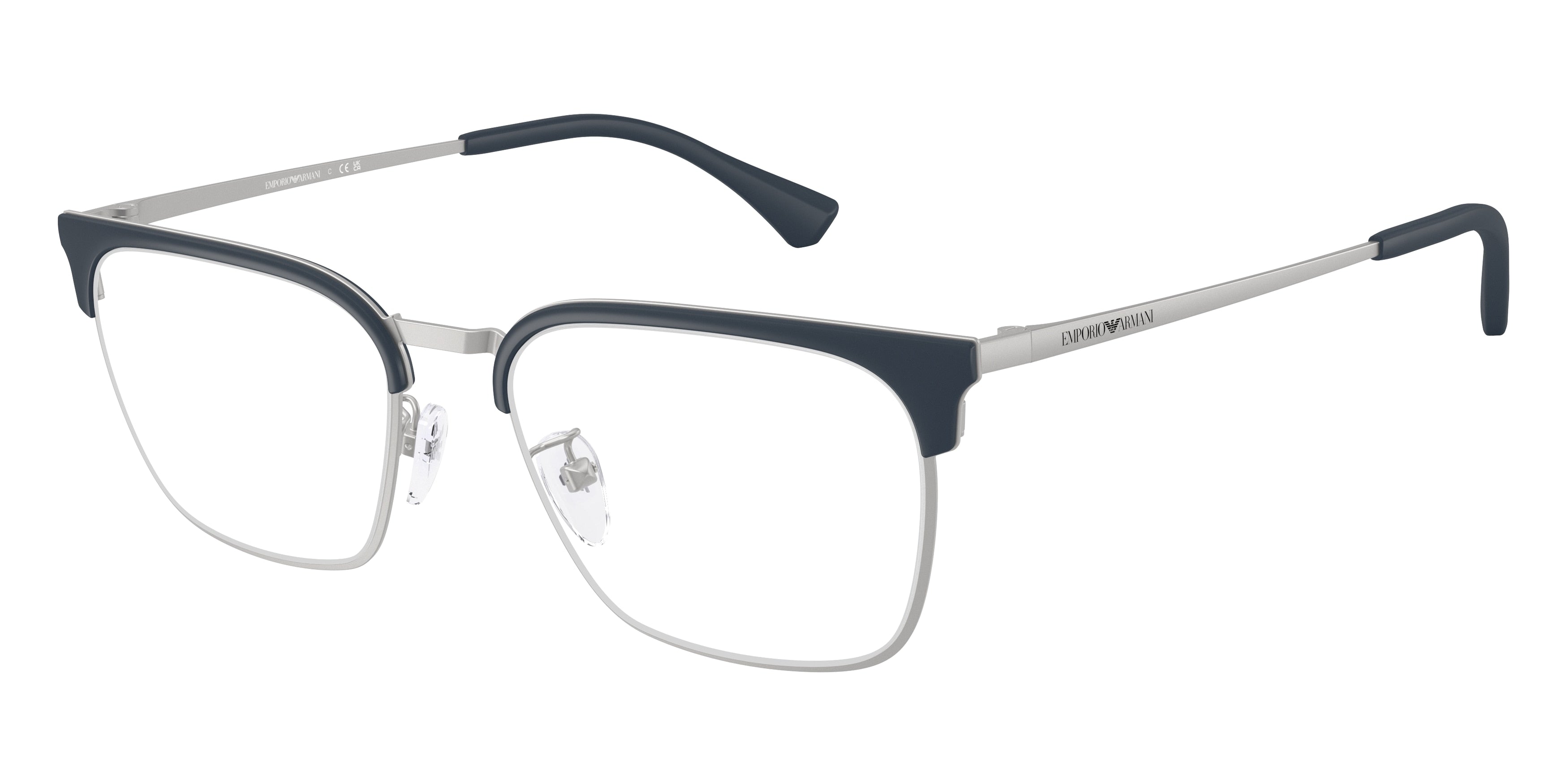 Emporio Armani EA1186D Square Eyeglasses  3015-Matte Silver 55-145-19 - Color Map Silver