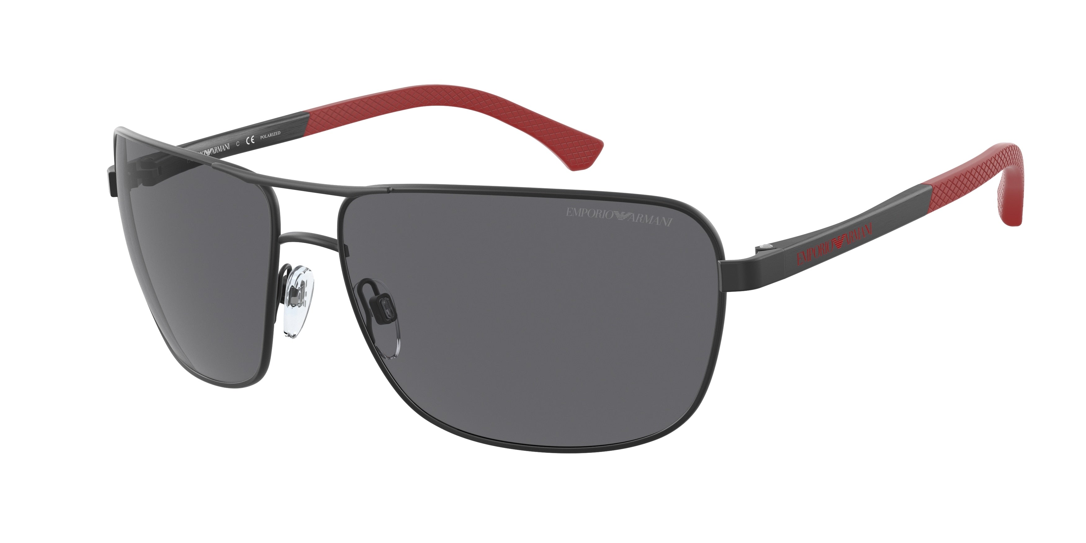Emporio Armani EA2033 Rectangle Sunglasses  300181-Matte Black 64-130-15 - Color Map Black