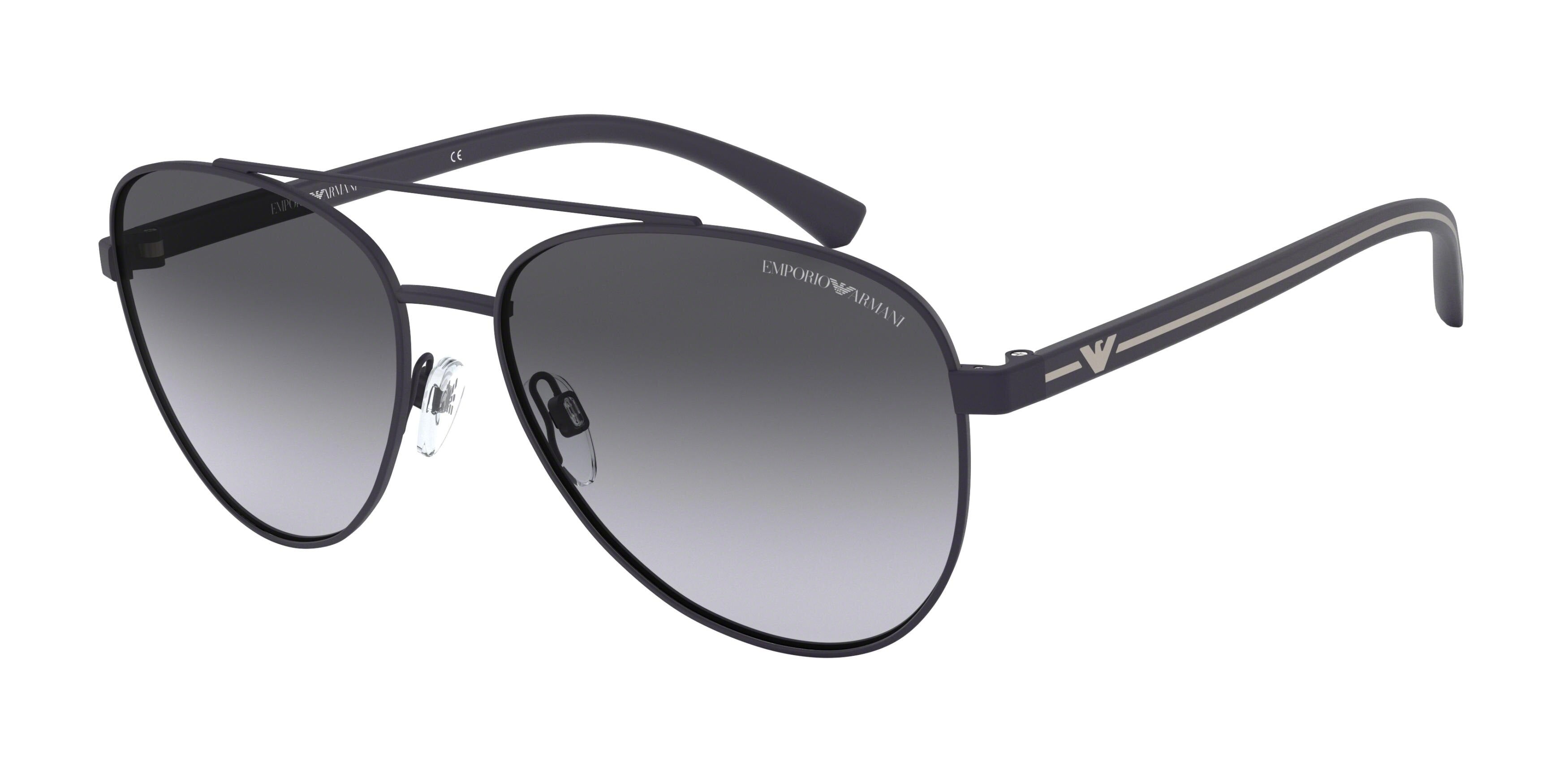 Emporio Armani EA2079 Pilot Sunglasses  30928G-Matte Blue 58-140-16 - Color Map Blue