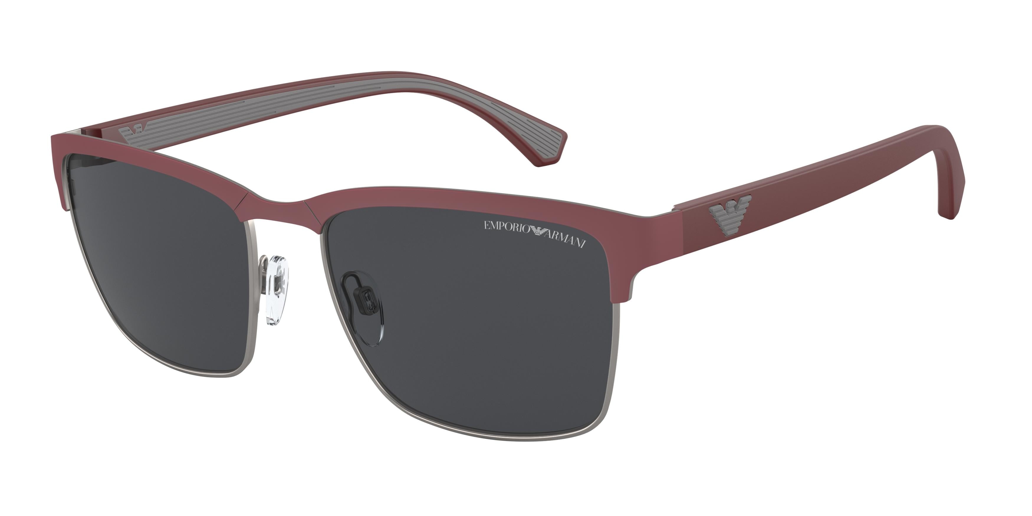 Emporio Armani EA2087 Pillow Sunglasses  301087-Matte Gunmetal & Bordeaux 56-142-18 - Color Map Grey