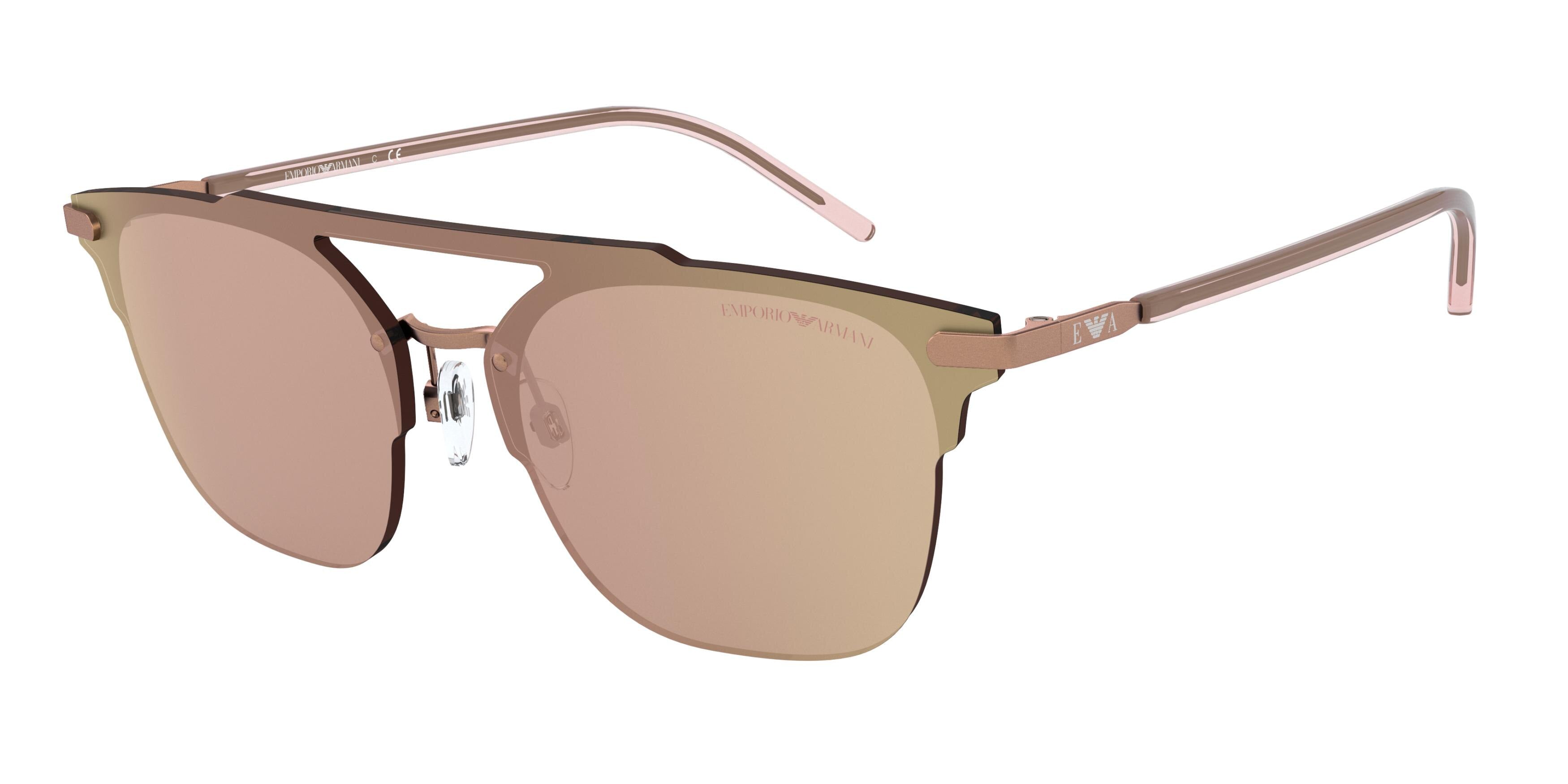 Emporio Armani EA2090 Irregular Sunglasses  32967J-Shiny Rose Gold 45-145-143 - Color Map Gold