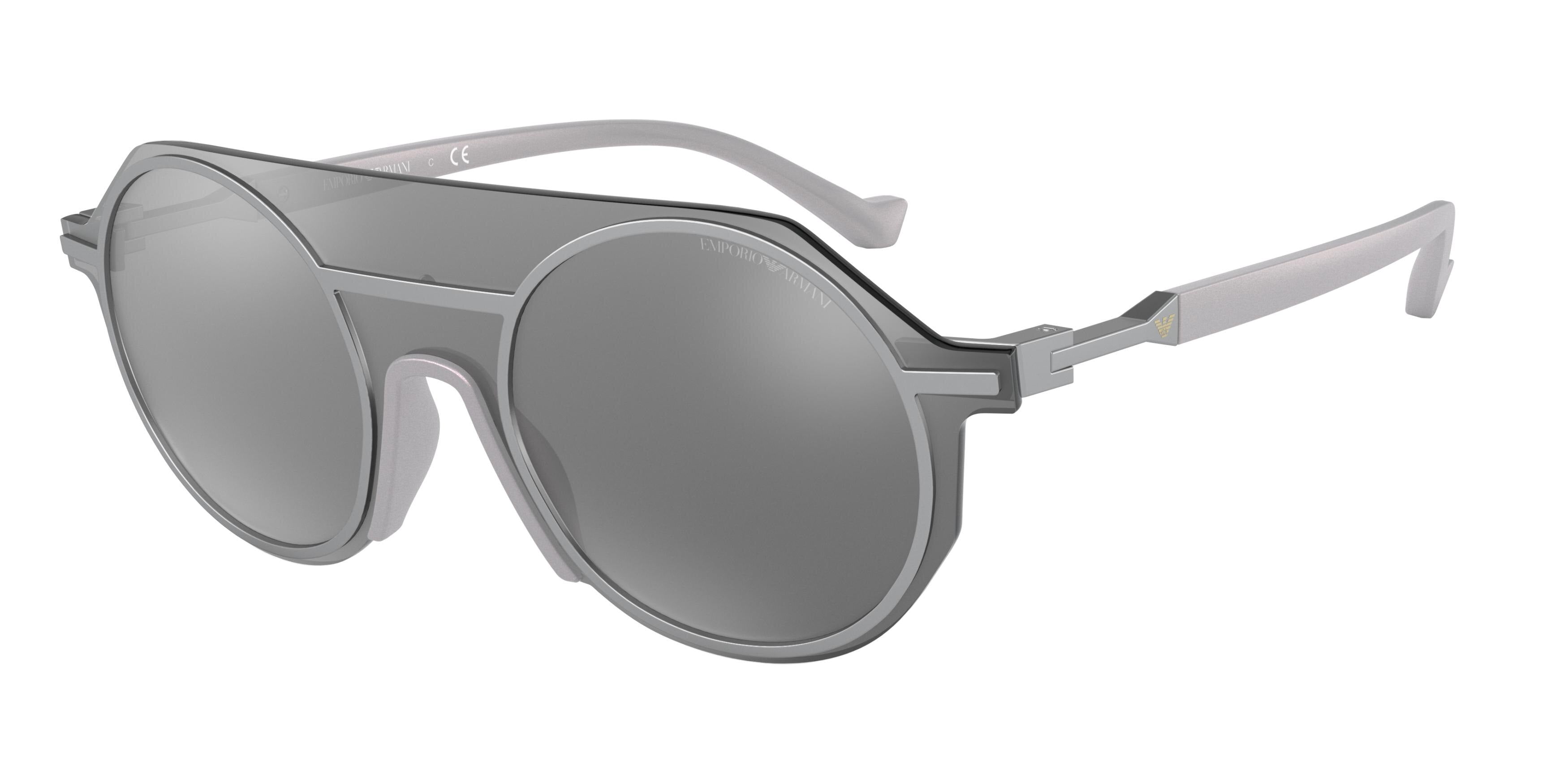 Emporio Armani EA2102 Rectangle Sunglasses  30456G-Matte Silver 48-137-148 - Color Map Silver