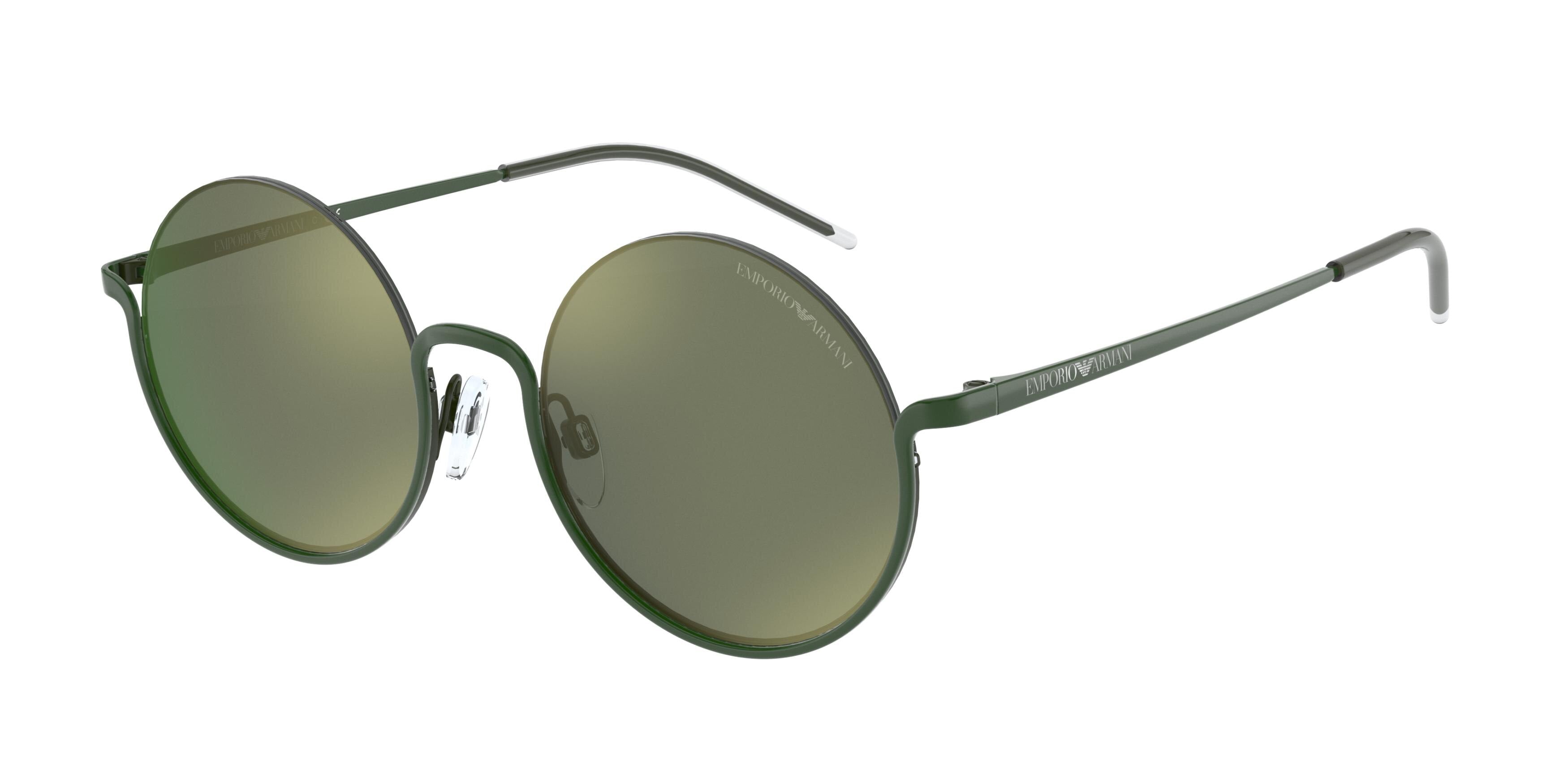 Emporio Armani EA2112 Round Sunglasses  60356R-Shiny Green 50-140-19 - Color Map Green