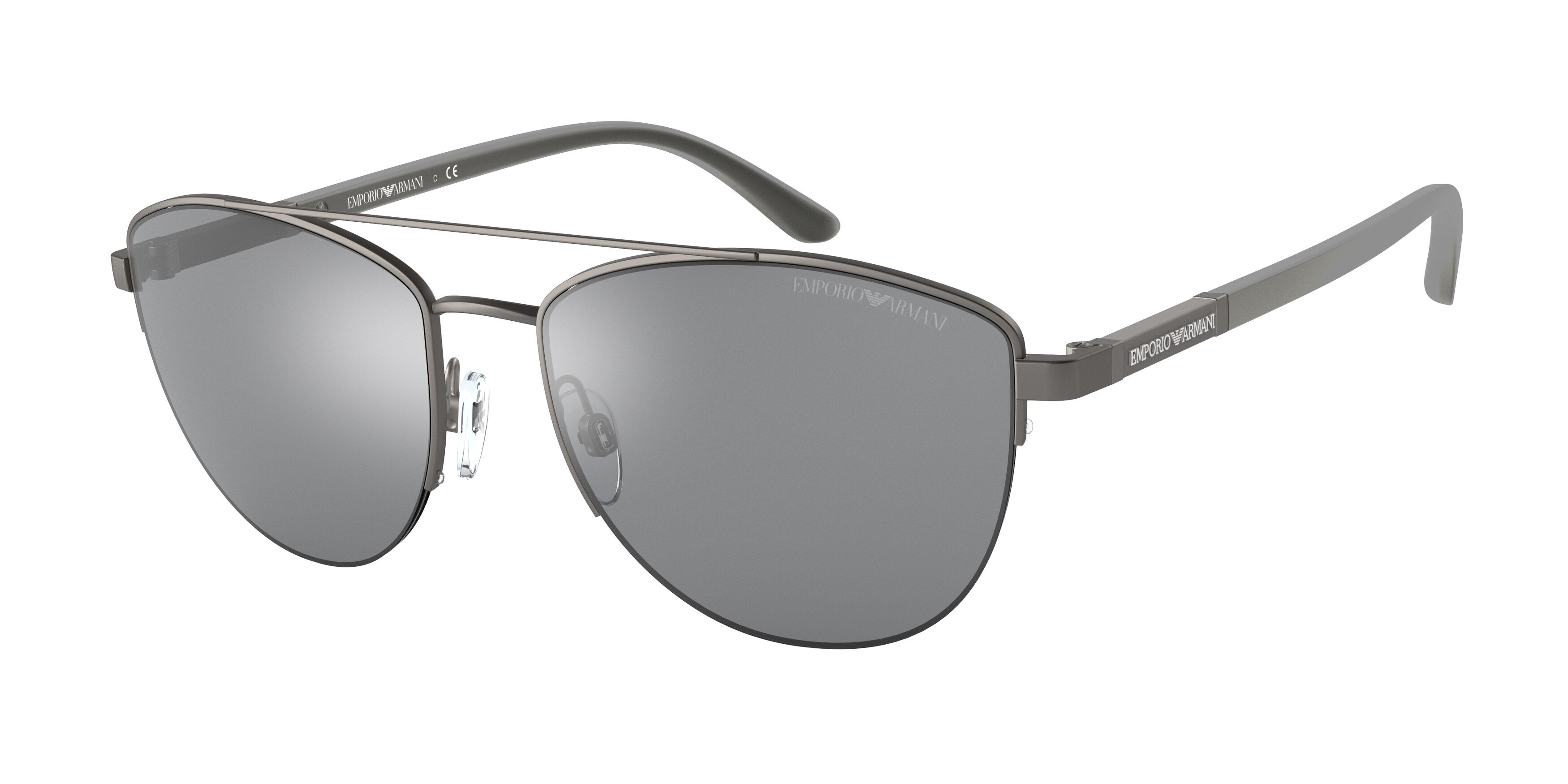 Emporio Armani EA2116 Irregular Sunglasses  30036G-Matte Gunmetal 57-145-17 - Color Map Grey
