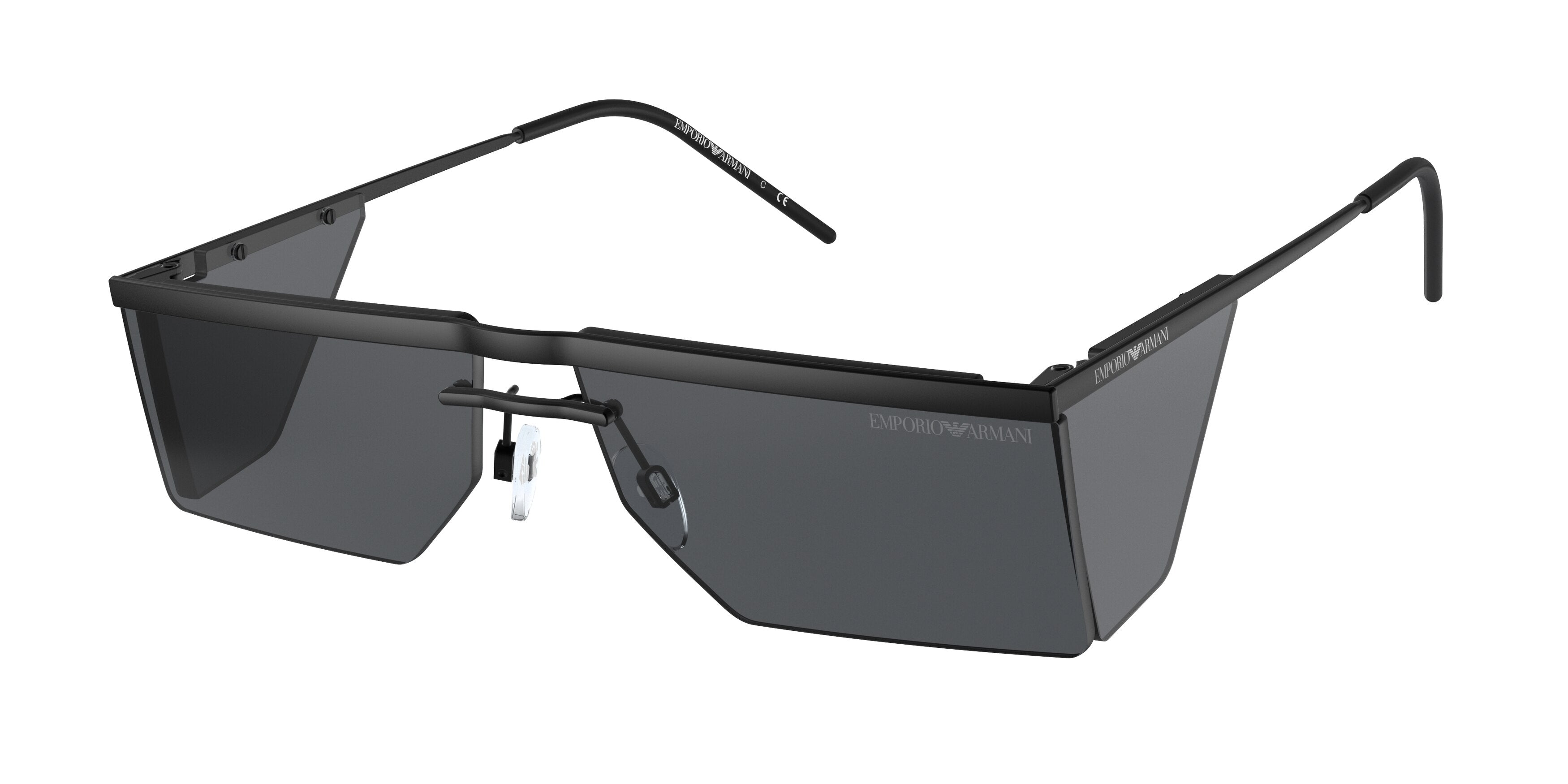 Emporio Armani EA2123 Rectangle Sunglasses  300187-Matte Black 62-145-14 - Color Map Black