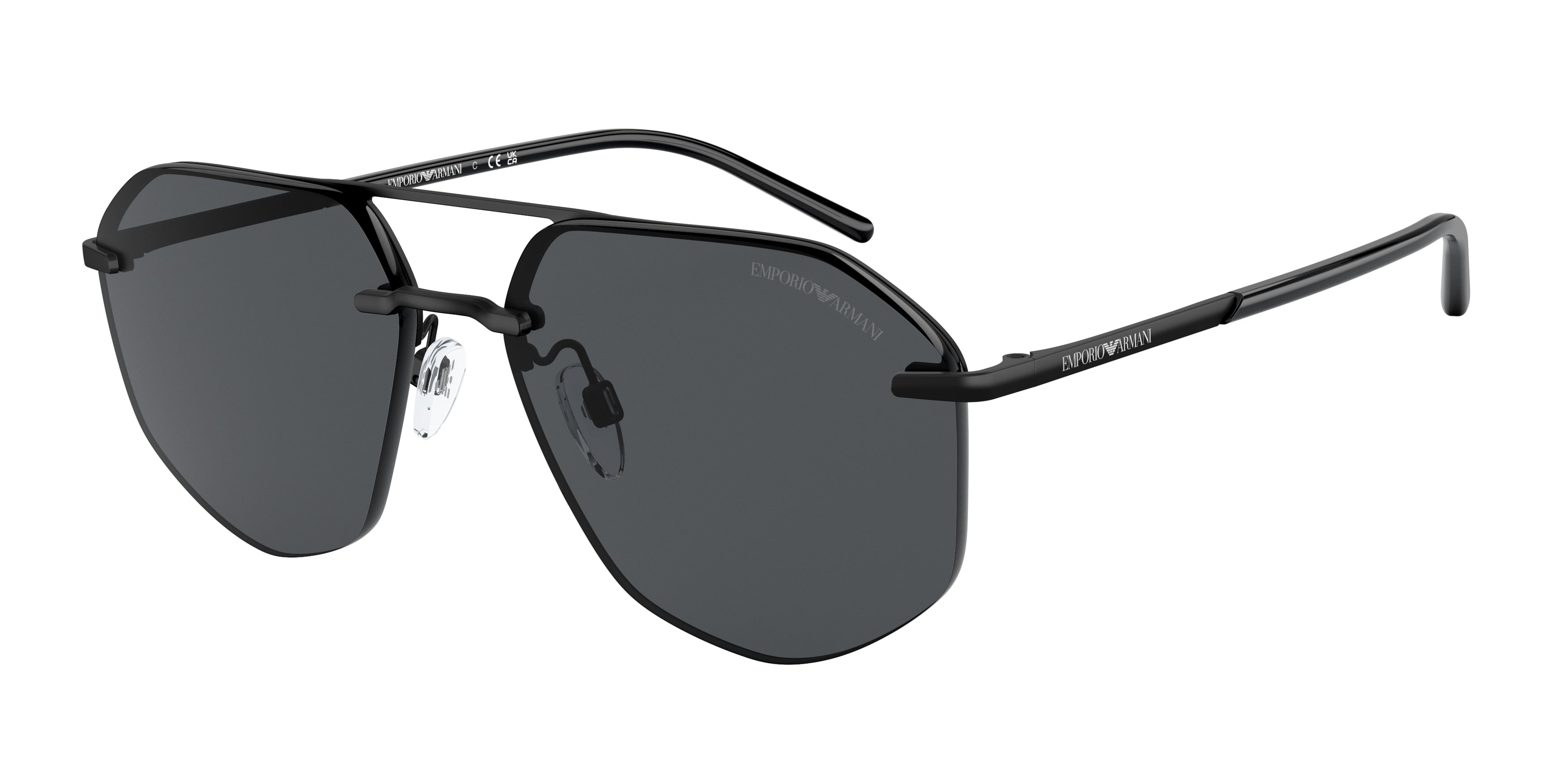 Emporio Armani EA2132 Pilot Sunglasses  300187-Matte Black 59-145-16 - Color Map Black