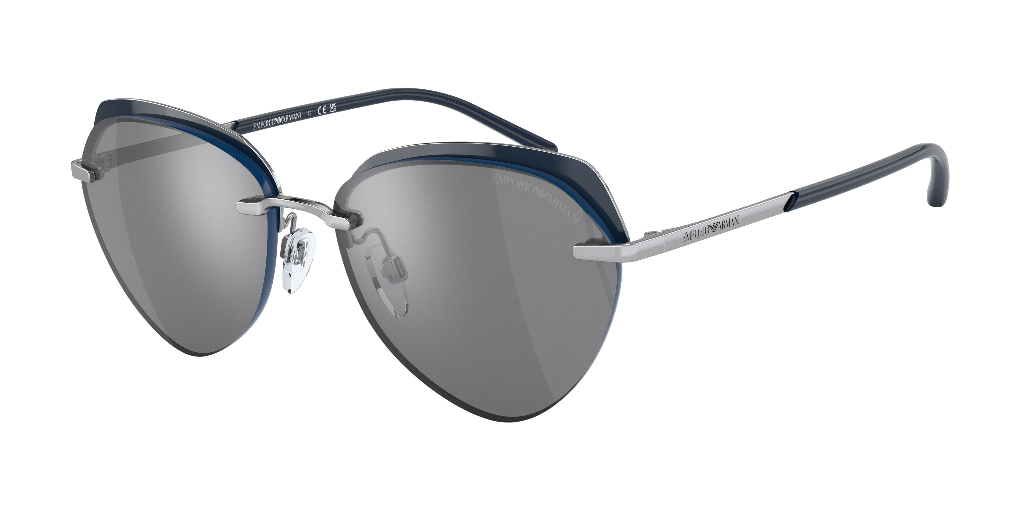 Emporio Armani EA2133 Phantos Sunglasses  30156G-Shiny Silver 57-140-16 - Color Map Silver