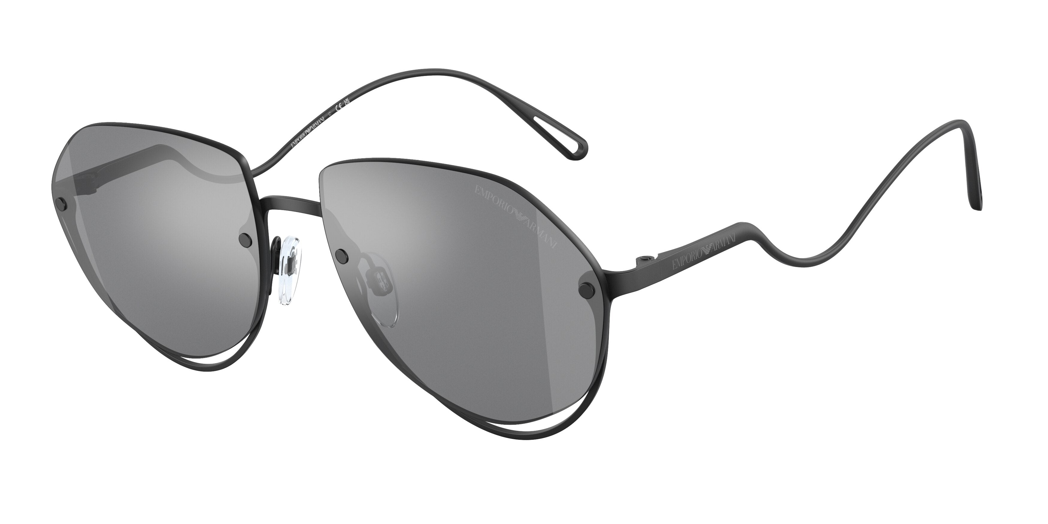Emporio Armani EA2137 Pilot Sunglasses  30016G-Matte Black 56-150-16 - Color Map Black