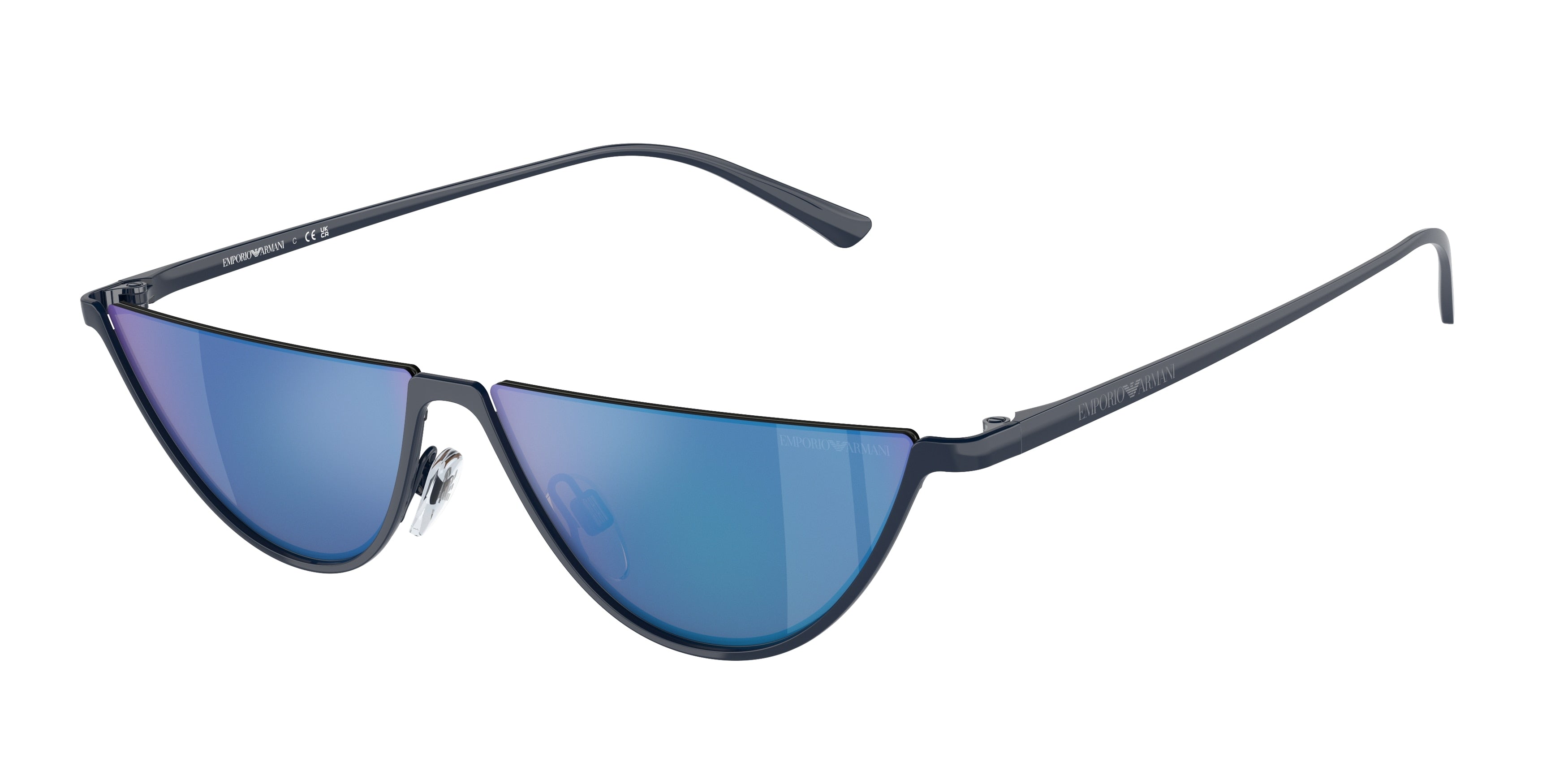 Emporio Armani EA2143 Oval Sunglasses  301925-Shiny Blue 57-145-12 - Color Map Blue
