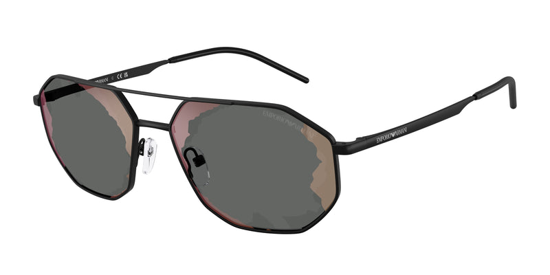 Emporio Armani EA2147 Irregular Sunglasses  30017G-Matte Black 58-145-16 - Color Map Black