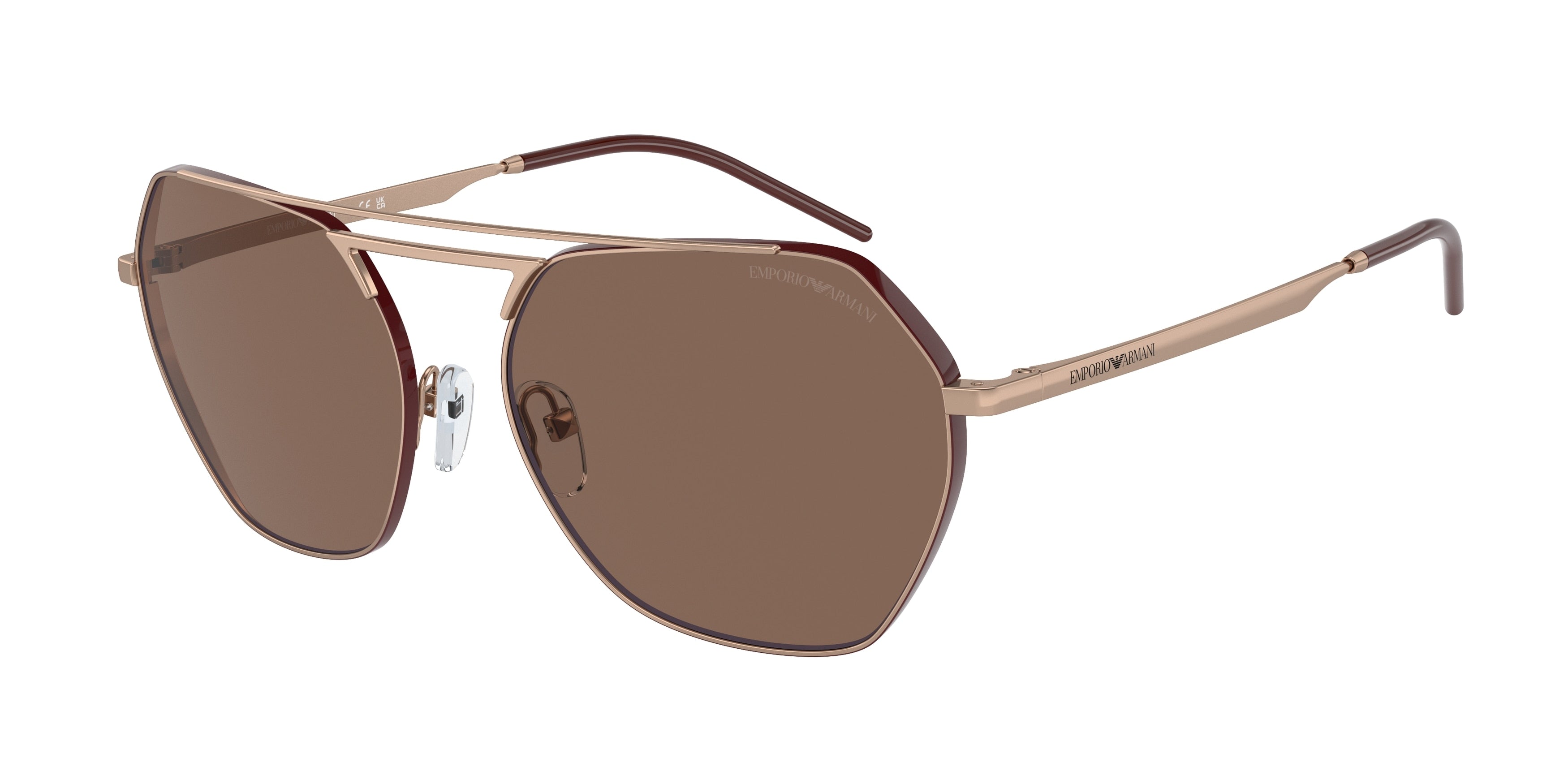 Emporio Armani EA2148 Irregular Sunglasses  301173-Shiny Rose Gold 56-140-16 - Color Map Gold