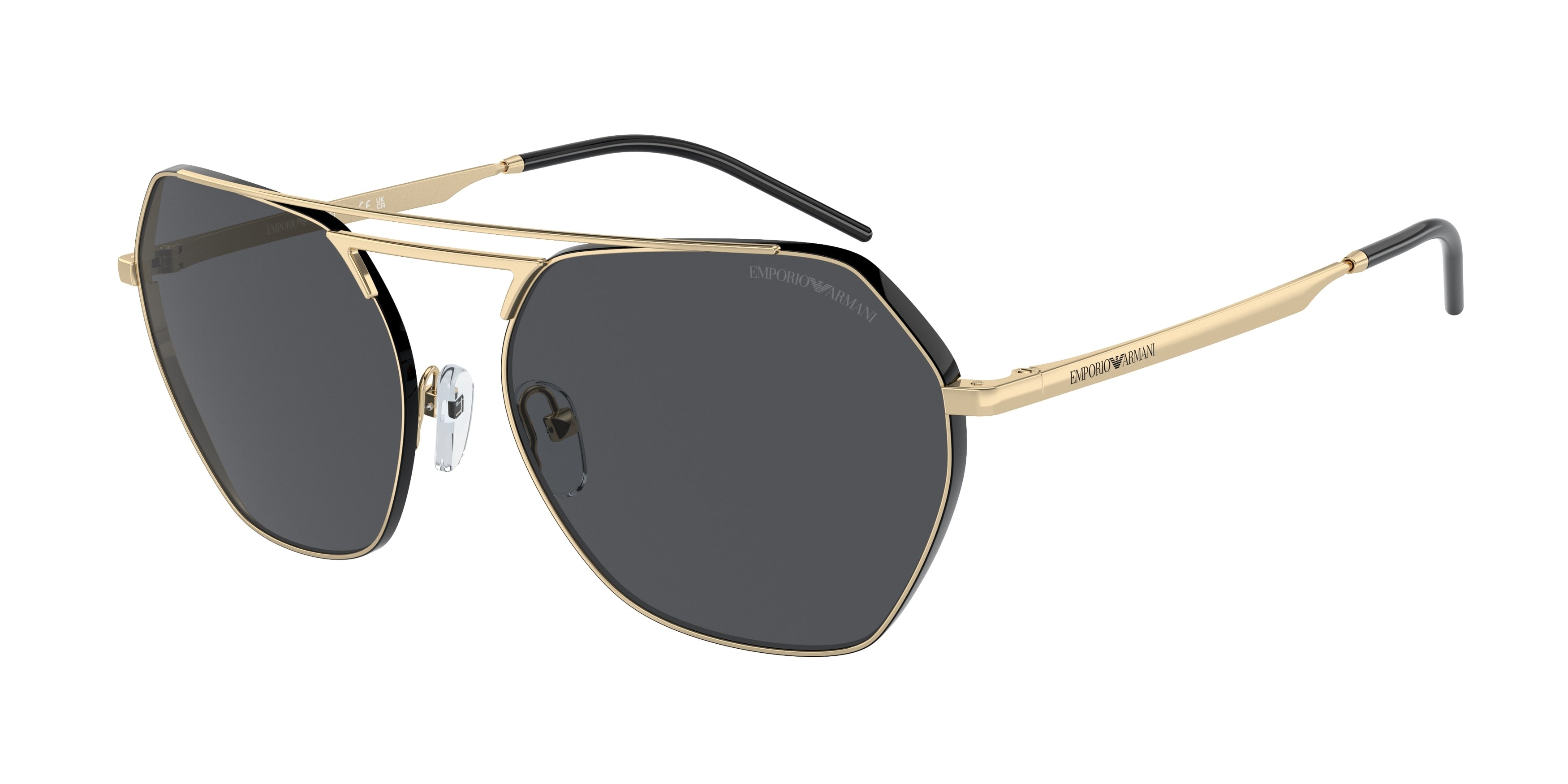 Emporio Armani EA2148 Irregular Sunglasses  301387-Shiny Pale Gold 56-140-16 - Color Map Gold