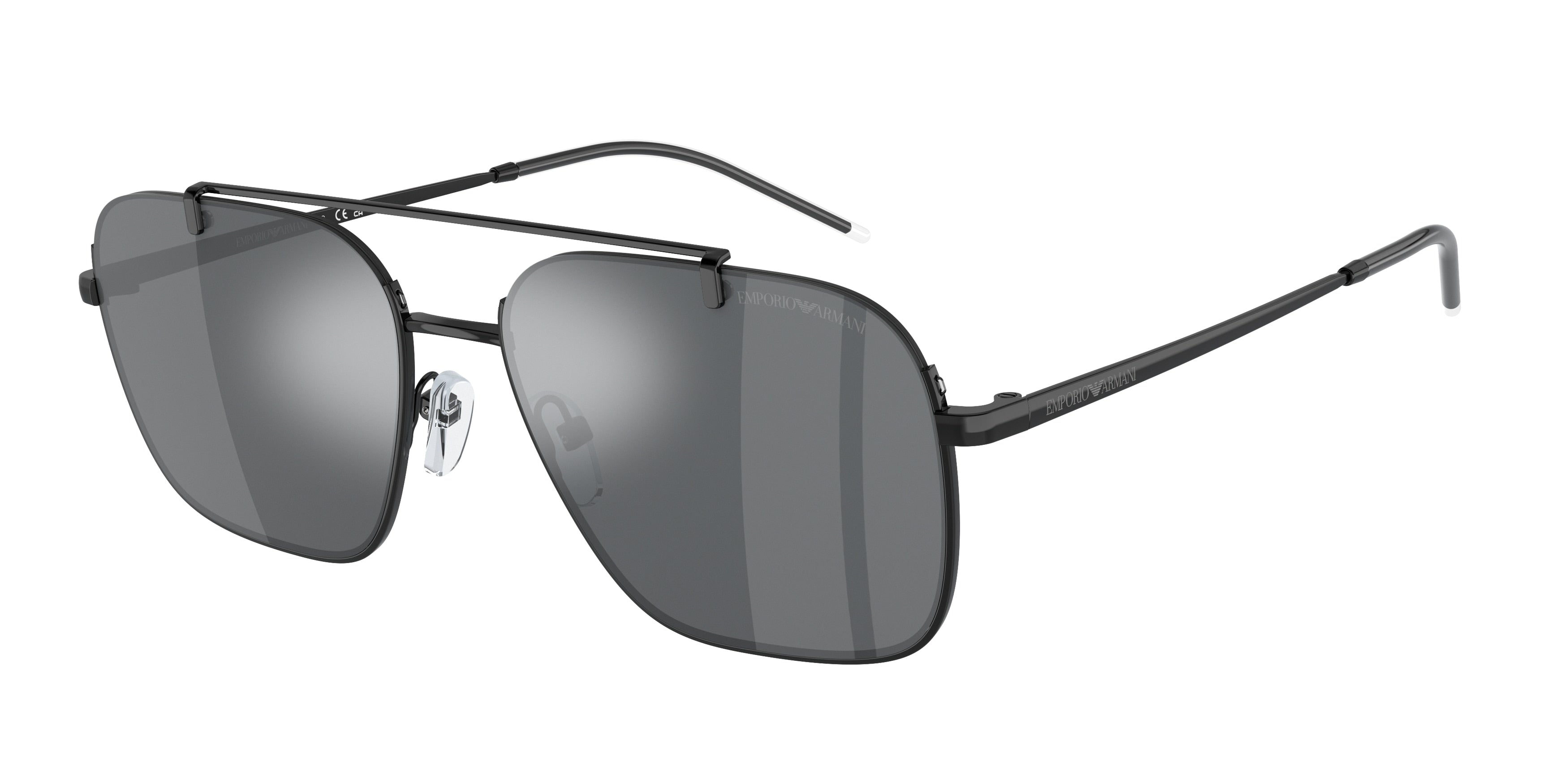 Emporio Armani EA2150 Rectangle Sunglasses  30146G-Shiny Black 57-145-17 - Color Map Black