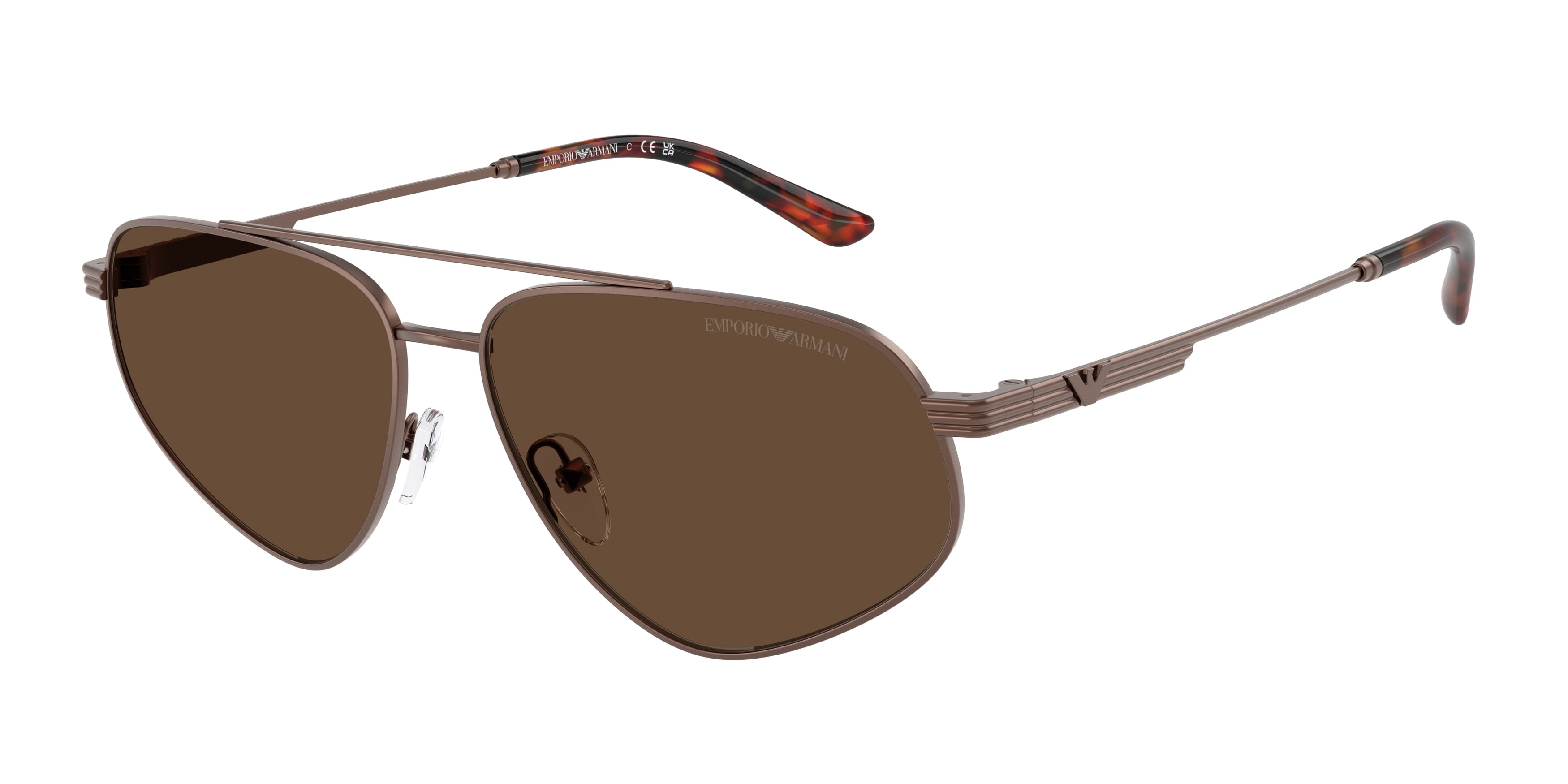 Emporio Armani EA2156 Pilot Sunglasses  300673-Matte Bronze 59-145-14 - Color Map Copper