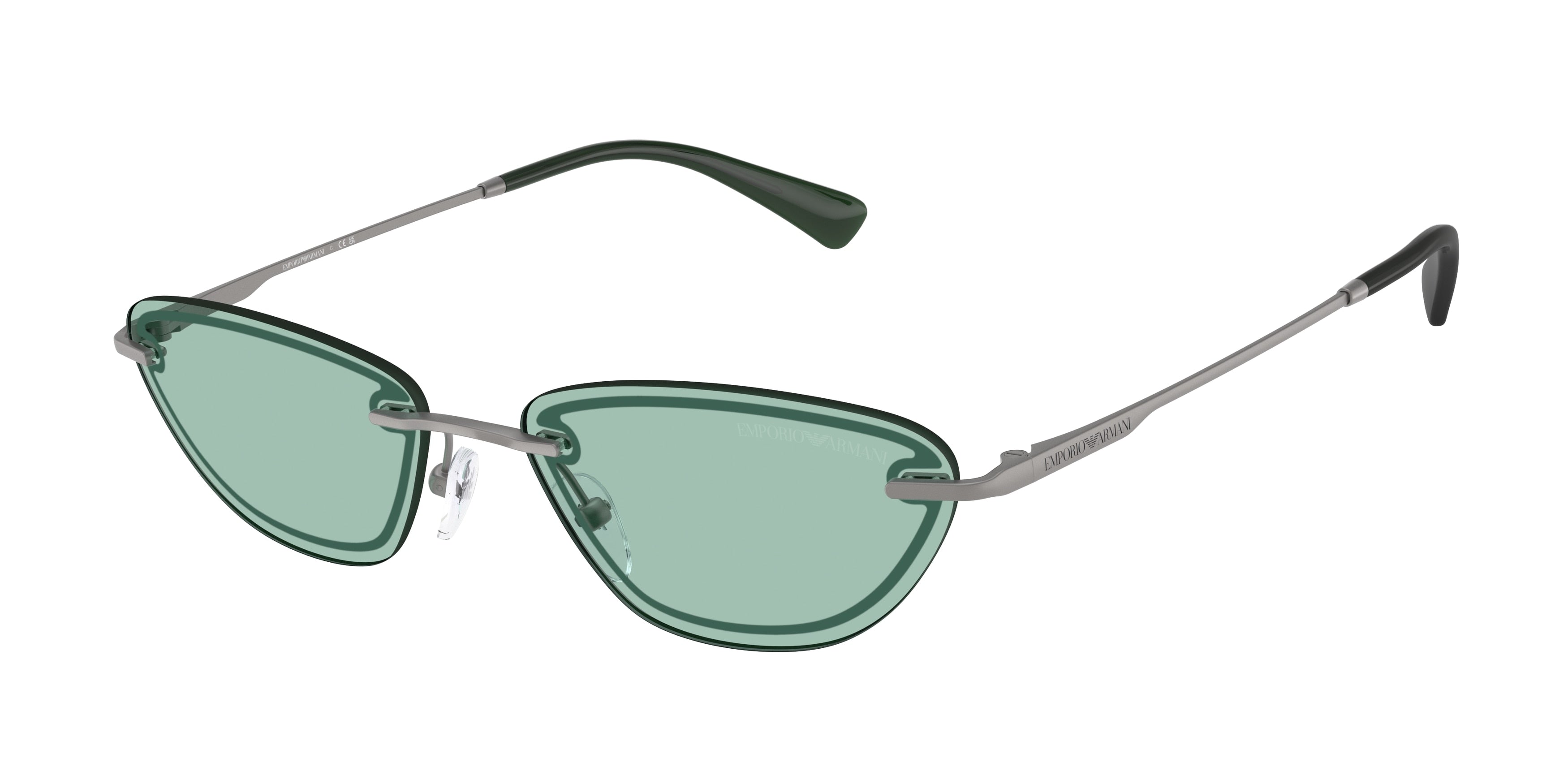 Emporio Armani EA2158 Cat Eye Sunglasses  3003/2-Shiny Gunmetal 57-140-16 - Color Map Grey
