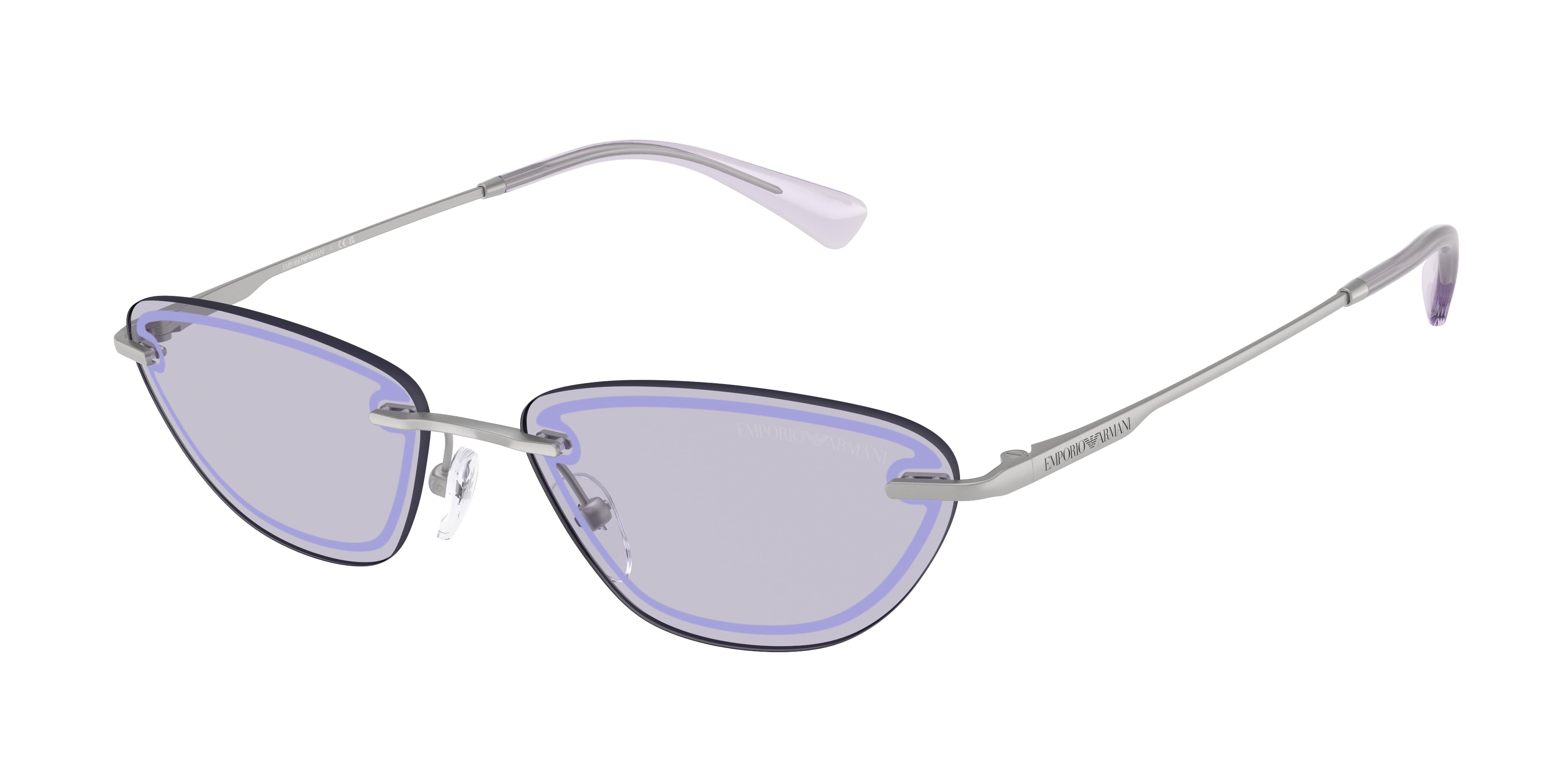 Emporio Armani EA2158 Cat Eye Sunglasses  30451A-Shiny Silver 57-140-16 - Color Map Silver
