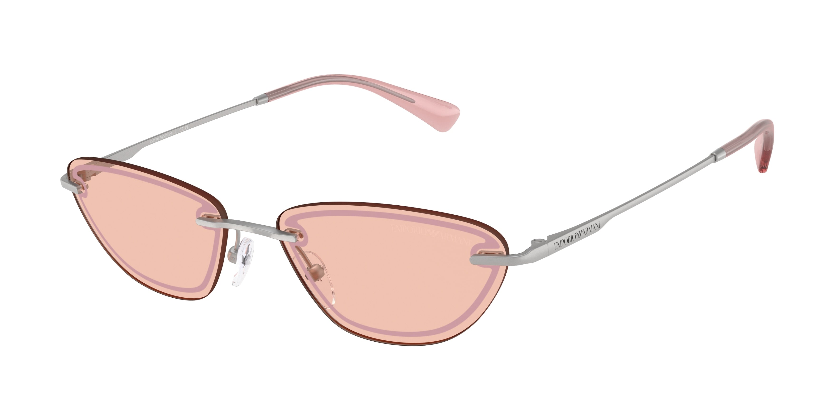 Emporio Armani EA2158 Cat Eye Sunglasses  3045/5-Shiny Silver 57-140-16 - Color Map Silver