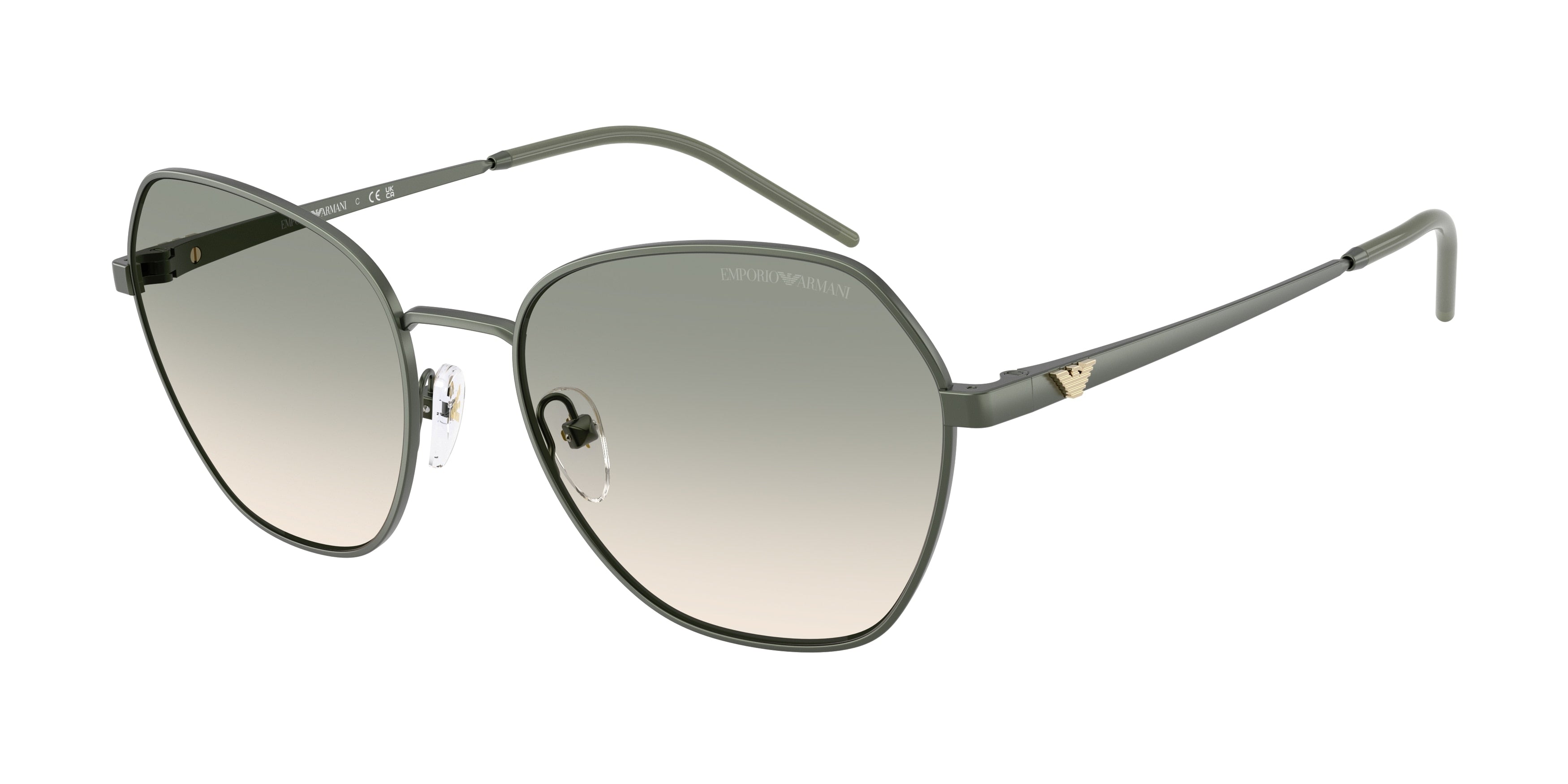 Emporio Armani EA2161 Irregular Sunglasses  34022C-Matte Agave 55-140-18 - Color Map Green