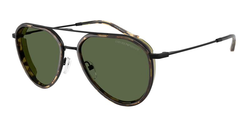 Emporio Armani EA2163 Pilot Sunglasses  300171-Matte Black 56-145-18 - Color Map Black
