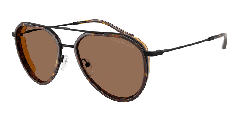 Emporio Armani EA2163 Pilot Sunglasses  300173-Matte Black 56-145-18 - Color Map Black