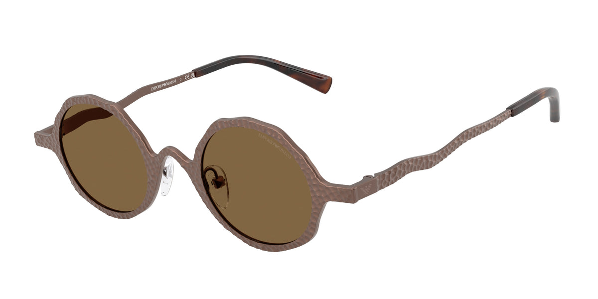 Emporio Armani EA2166 Round Sunglasses  300473-Matte Bronze 41-145-22 - Color Map Copper