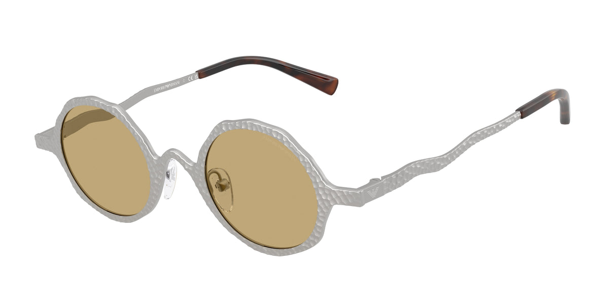 Emporio Armani EA2166 Round Sunglasses  3015/2-Matte Silver 41-145-22 - Color Map Silver
