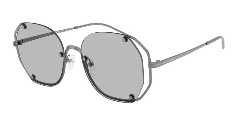 Emporio Armani EA2168 Irregular Sunglasses  300387-Matte Gunmetal 54-140-18 - Color Map Grey