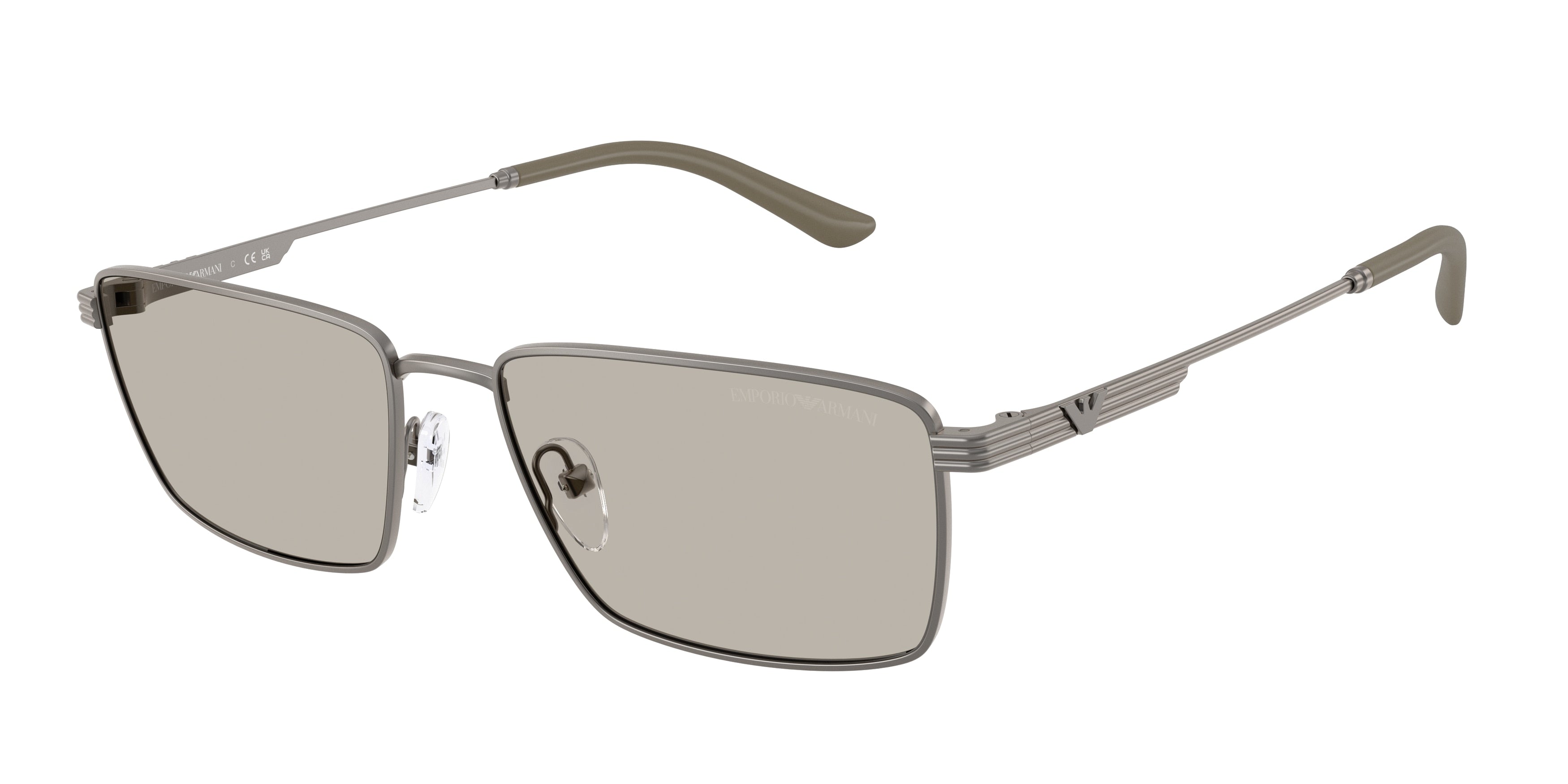 Emporio Armani EA2169 Rectangle Sunglasses  3425/3-Matte Grey 57-145-17 - Color Map Grey