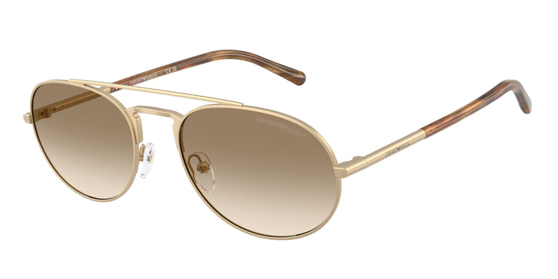 Emporio Armani EA2171 Pilot Sunglasses  300213-Matte Pale Gold 57-145-20 - Color Map Gold