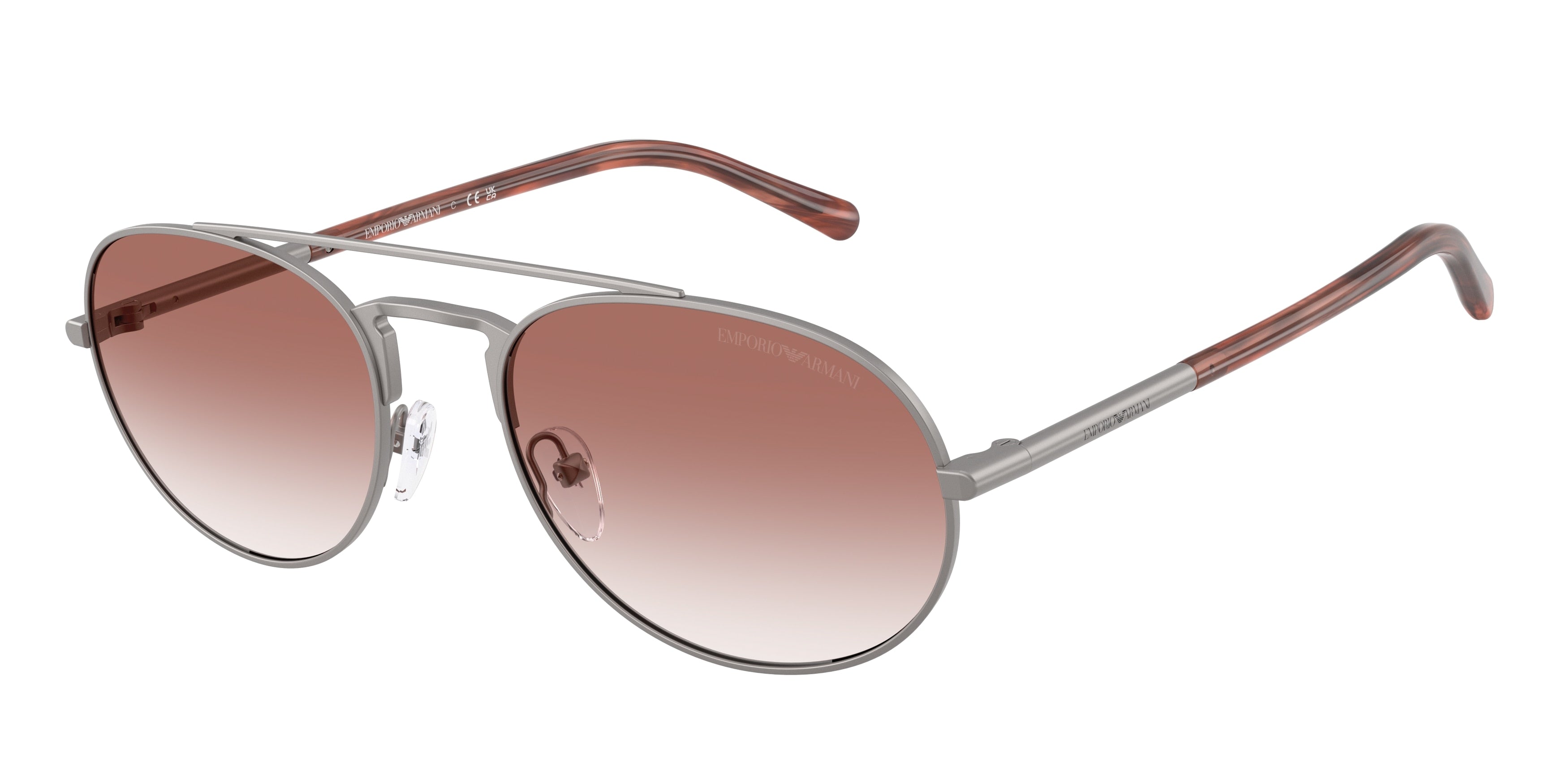 Emporio Armani EA2171 Pilot Sunglasses  30038D-Matte Gunmetal 57-145-20 - Color Map Grey