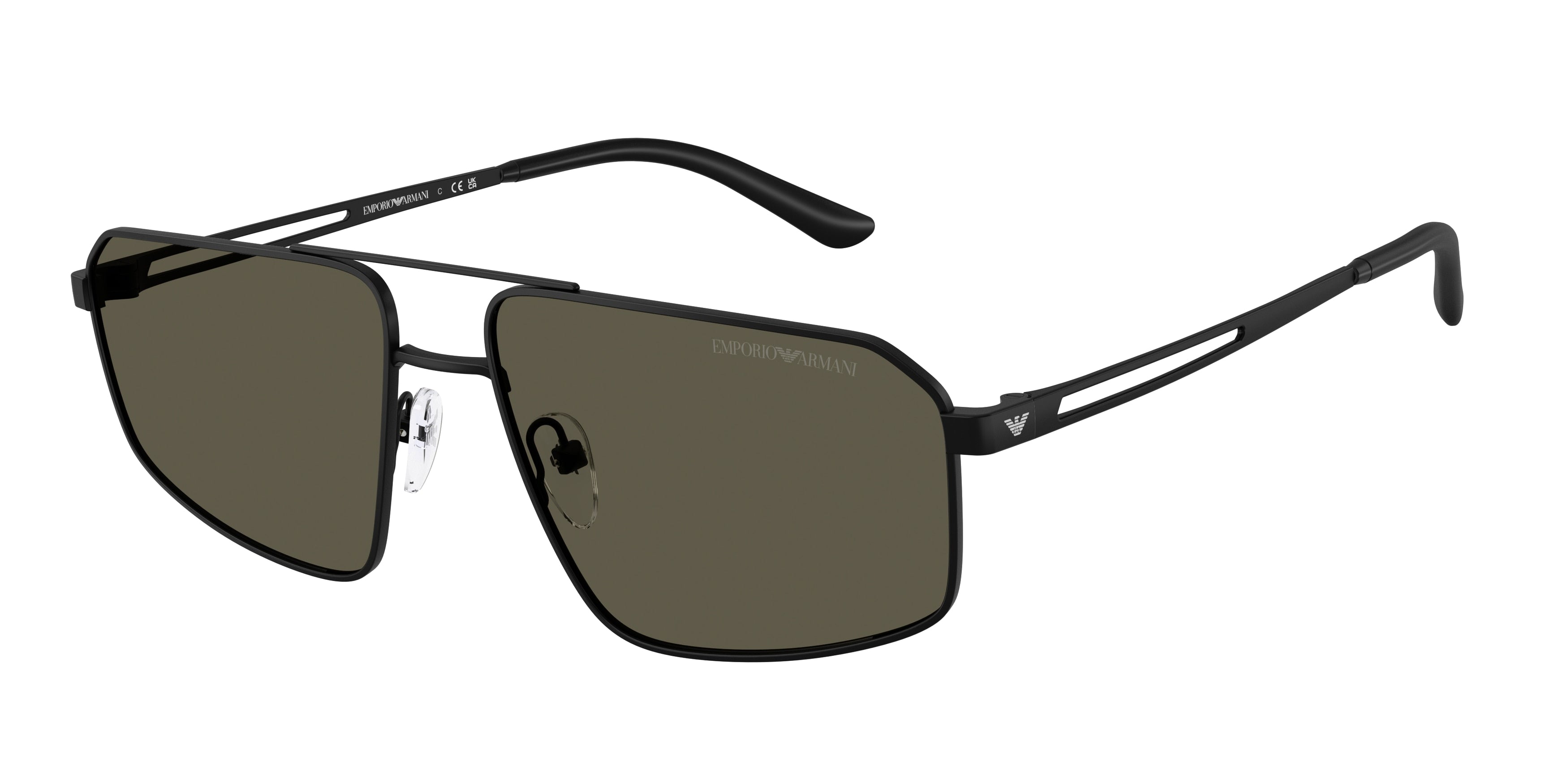 Emporio Armani EA2173 Pilot Sunglasses  300187-Matte Black 59-145-16 - Color Map Black