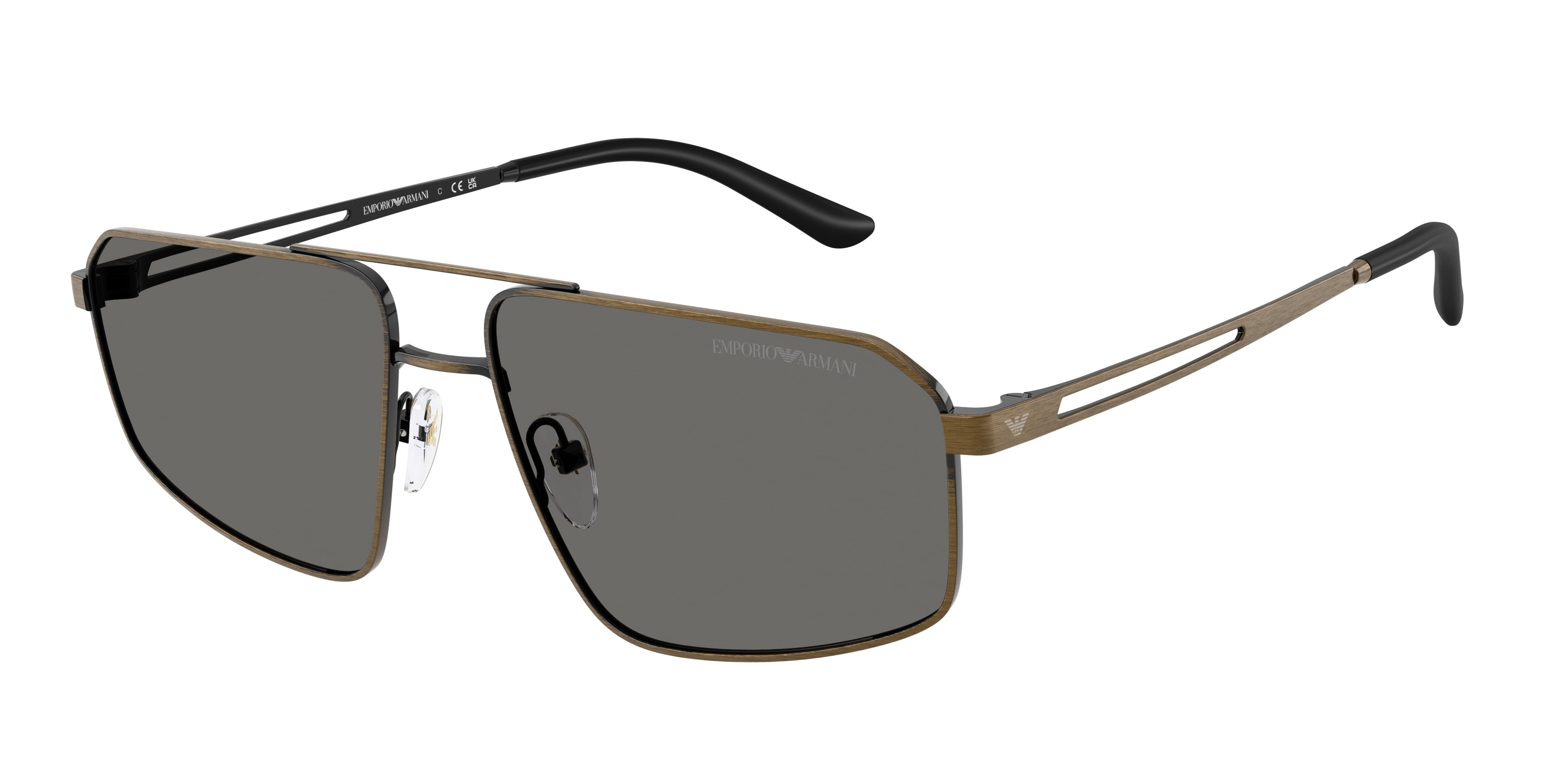 Emporio Armani EA2173 Pilot Sunglasses  327087-Brushed Antique Gold 59-145-16 - Color Map Gold