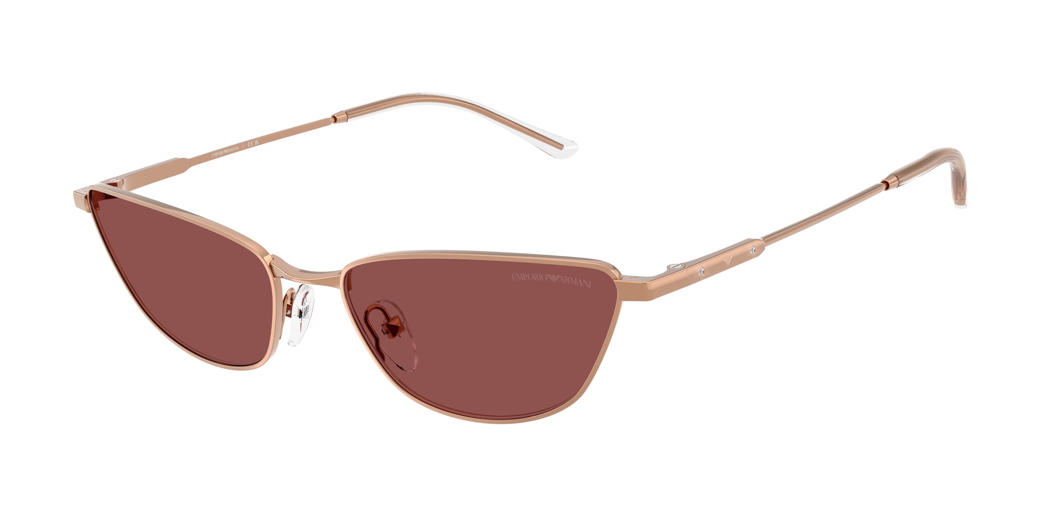 Emporio Armani EA2174B Cat Eye Sunglasses  301175-Shiny Rose Gold 55-140-17 - Color Map Gold