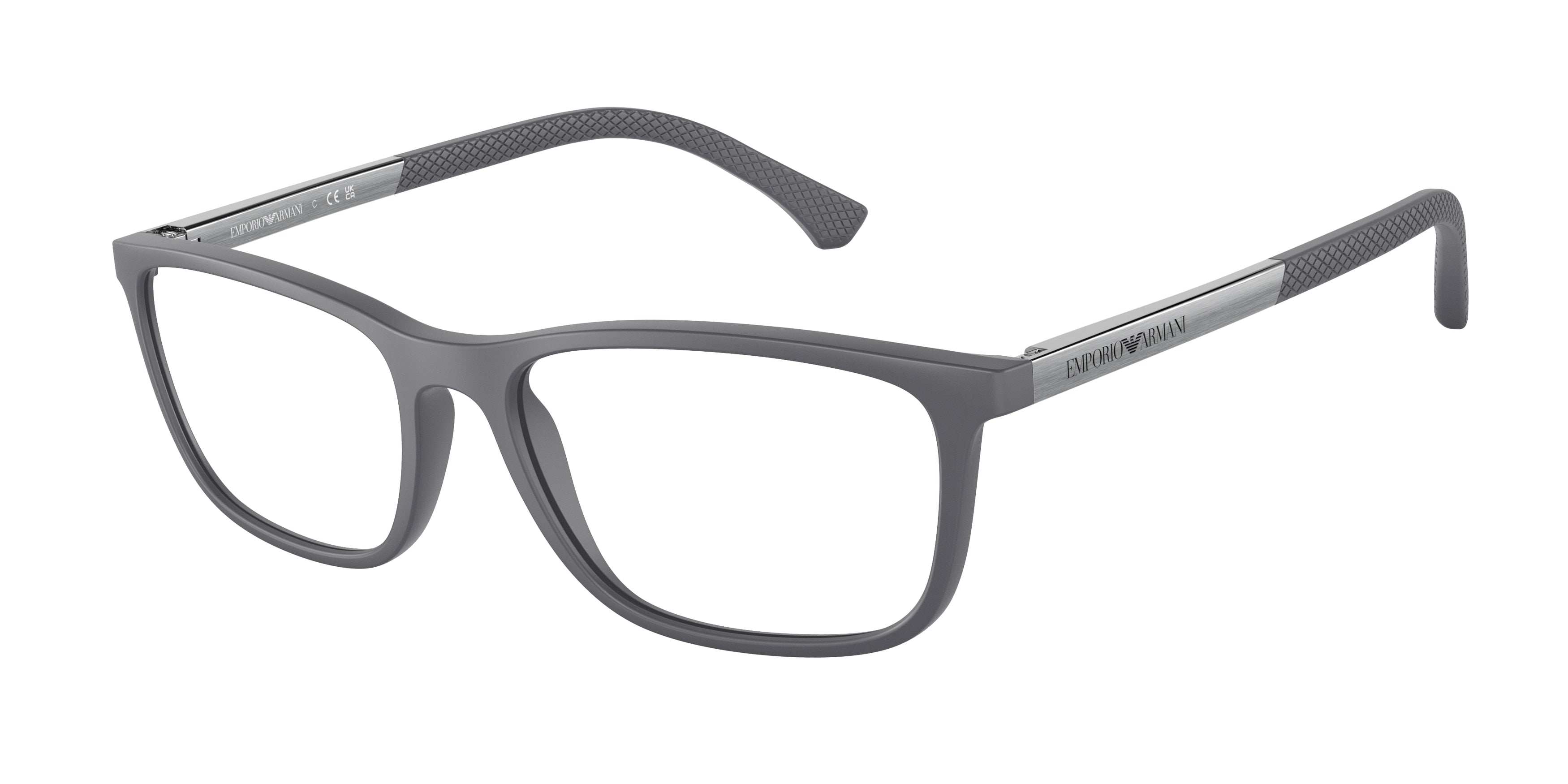 Emporio Armani EA3069 Rectangle Eyeglasses  5126-Matte Grey 55-140-17 - Color Map Grey