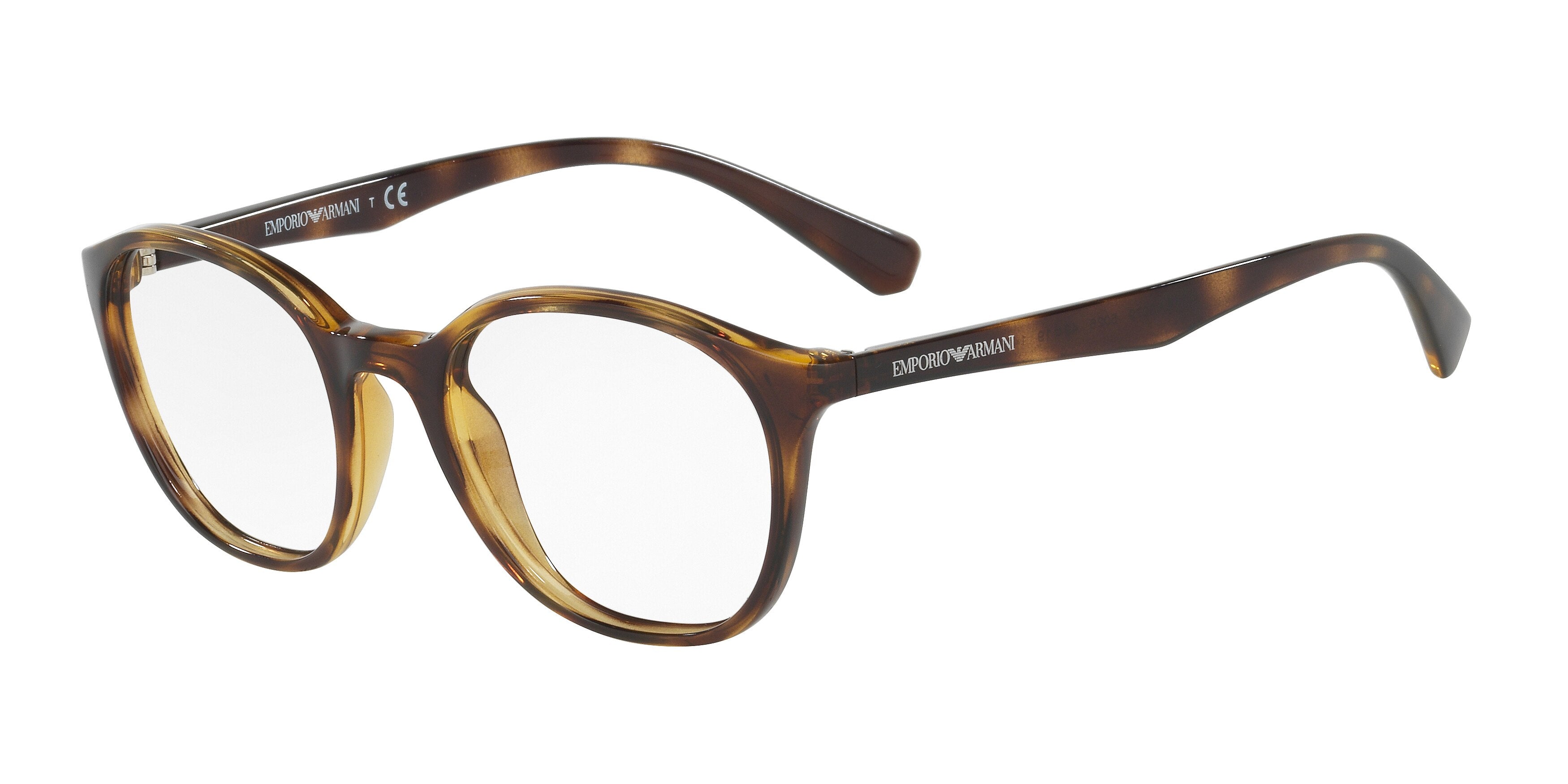 Emporio Armani EA3079 Phantos Eyeglasses  5026-Shiny Havana 49-140-19 - Color Map Tortoise