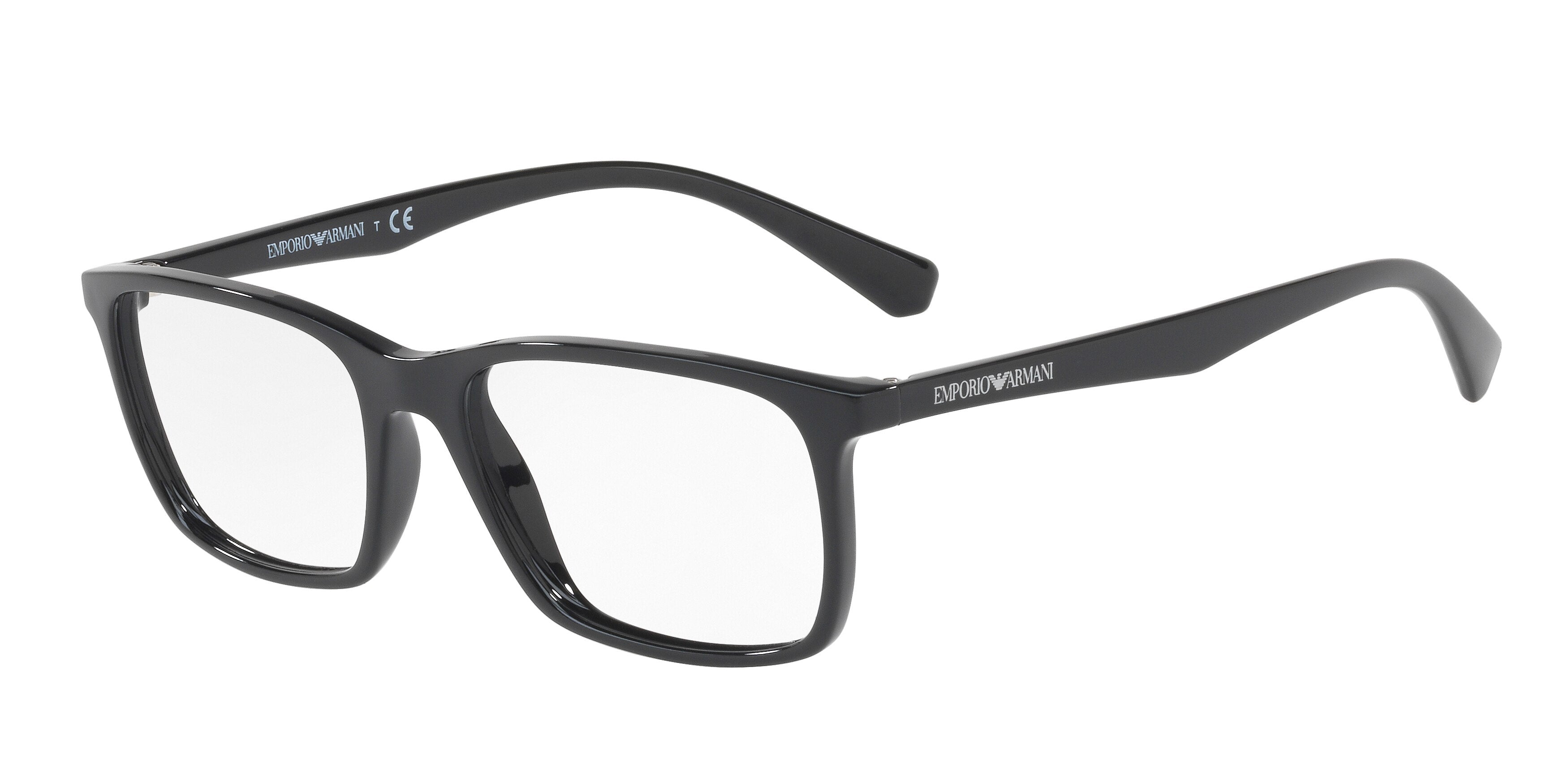 Emporio Armani EA3116F Rectangle Eyeglasses  5017-Shiny Black 56-145-17 - Color Map Black