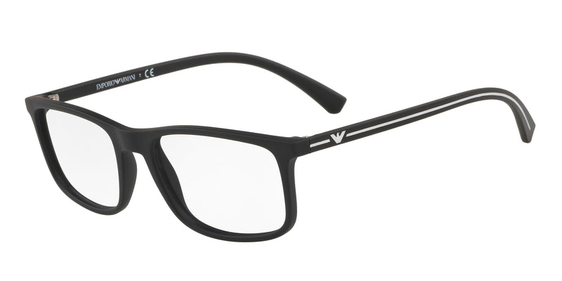 Emporio Armani EA3135 Pillow Eyeglasses  5063-Rubber Black 55-140-18 - Color Map Black