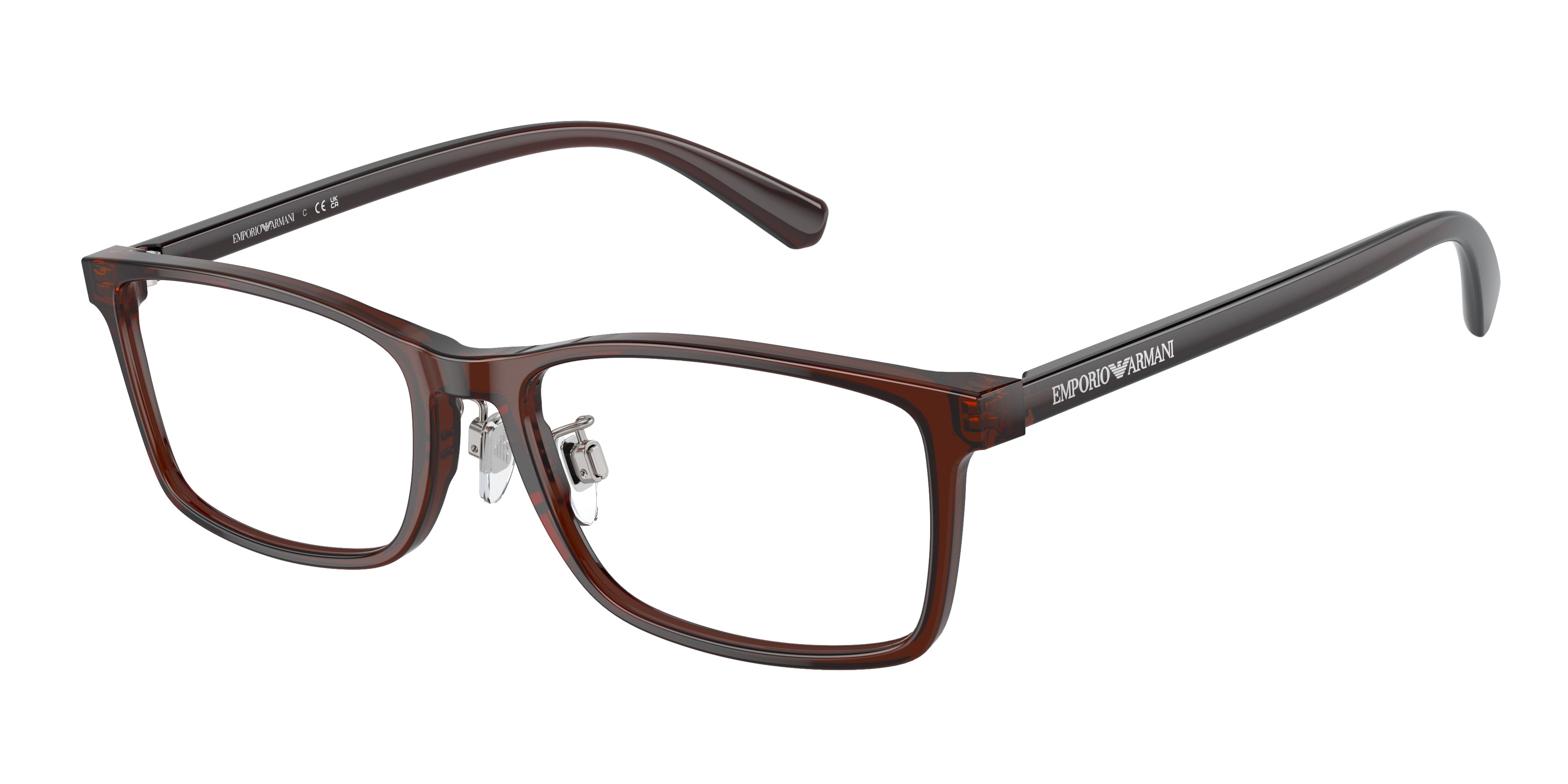 Emporio Armani EA3145D Pillow Eyeglasses  5374-Transparent Brown 55-145-17 - Color Map Brown