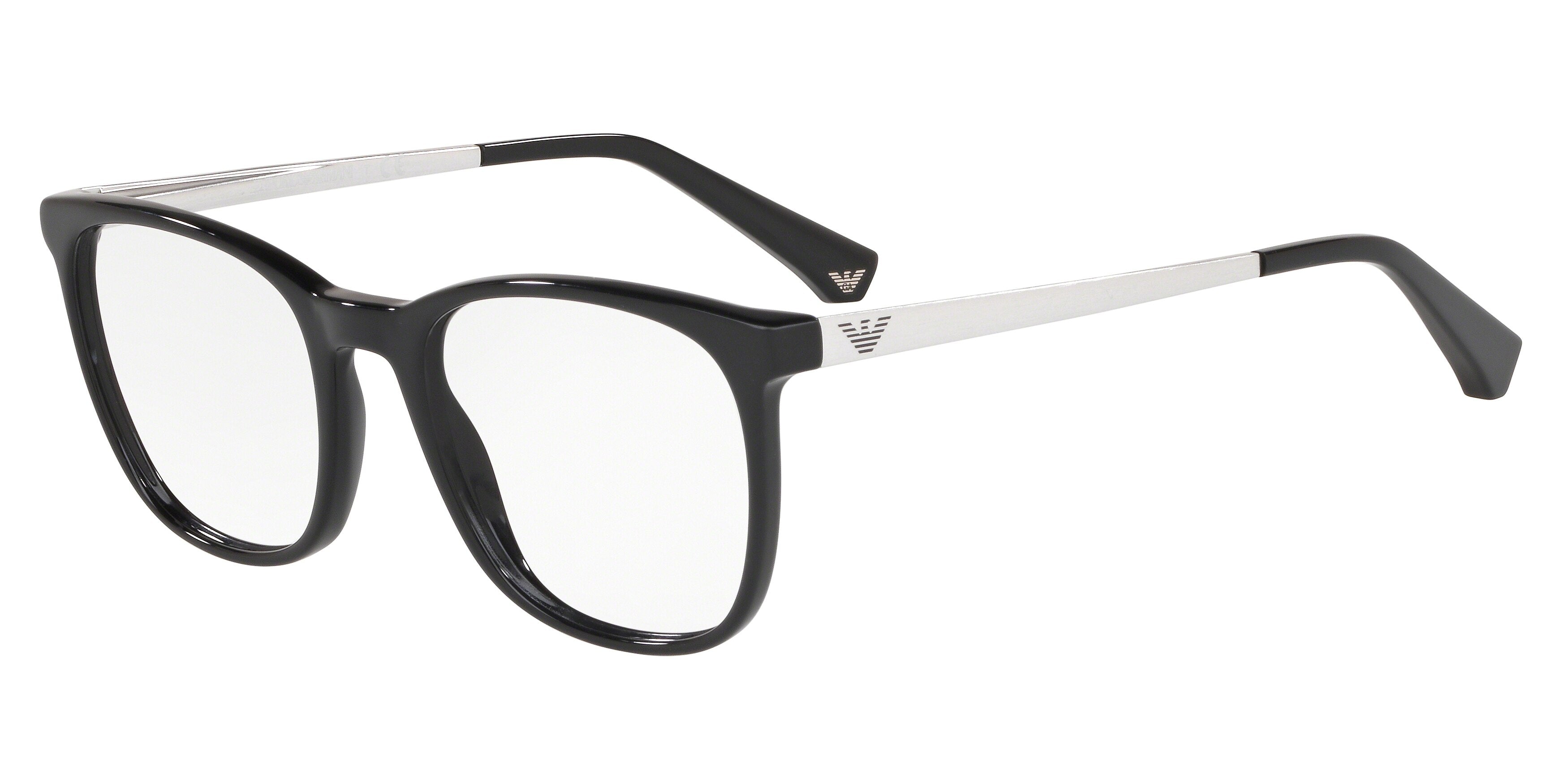 Emporio Armani EA3153F Pillow Eyeglasses  5017-Shiny Black 53-140-20 - Color Map Black