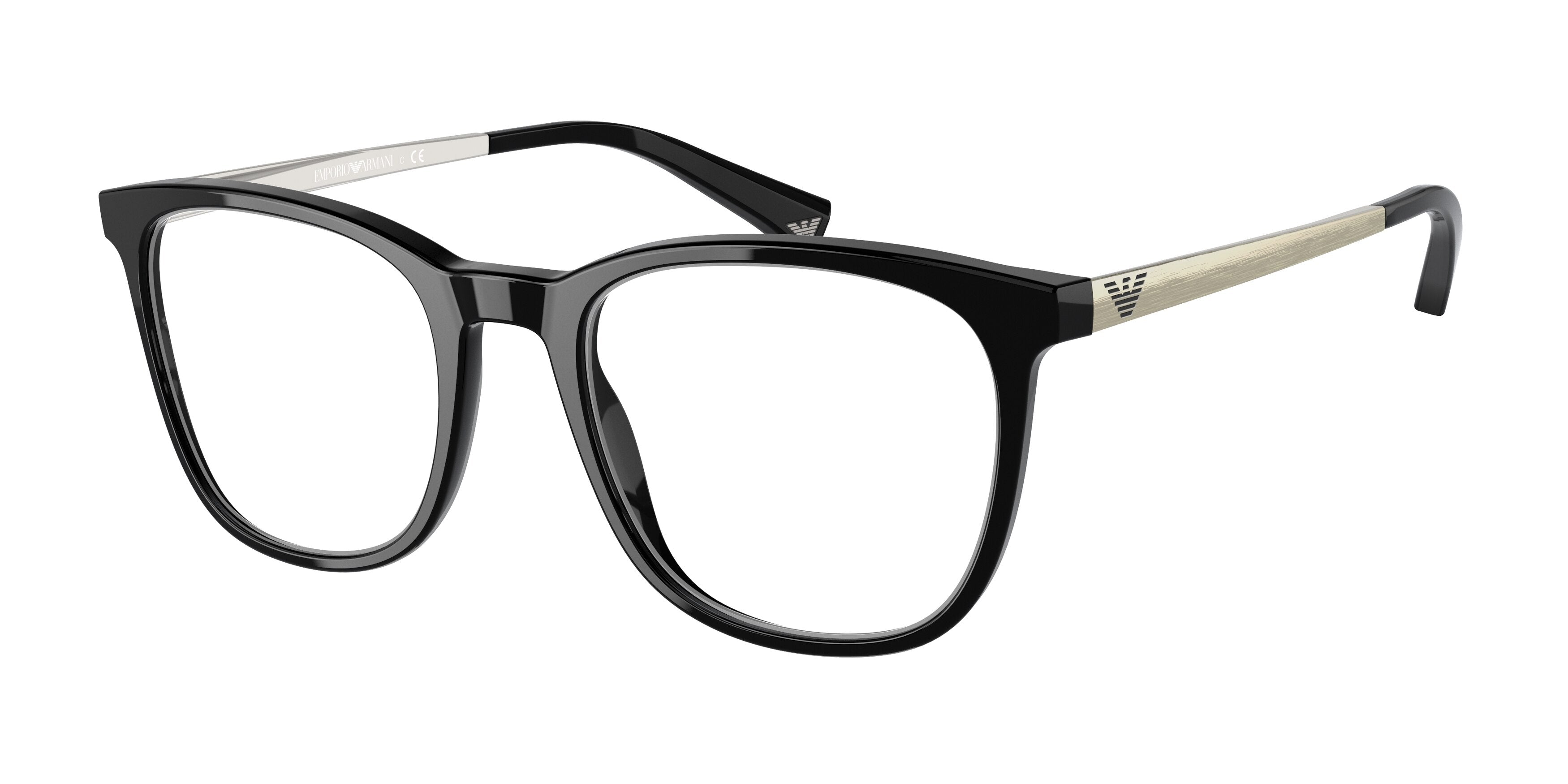 Emporio Armani EA3153F Pillow Eyeglasses  5378-Black 53-140-20 - Color Map Black